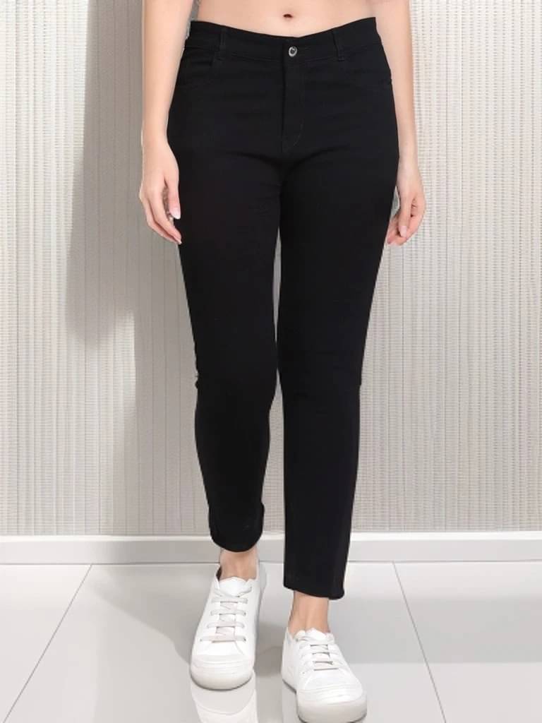     			P.X.5 Women's Slim Fit Mid-Rise Jeans ( Black )