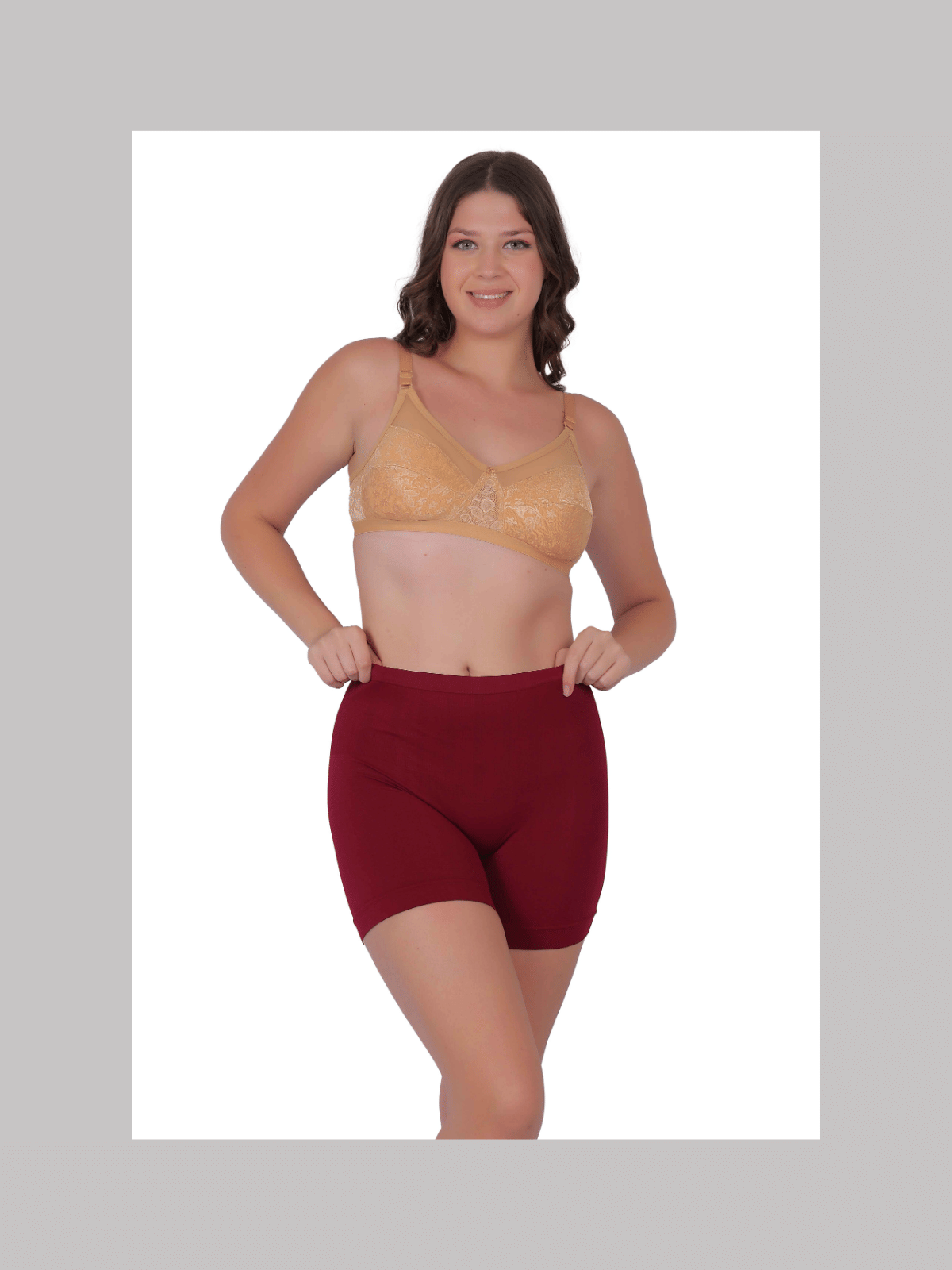 Pia Trends Women Cotton Blend Tummy & Thigh Shaper ( Maroon ) Pia Trends Women Cotton Blend Tummy & Thigh Shaper ( Maroon )