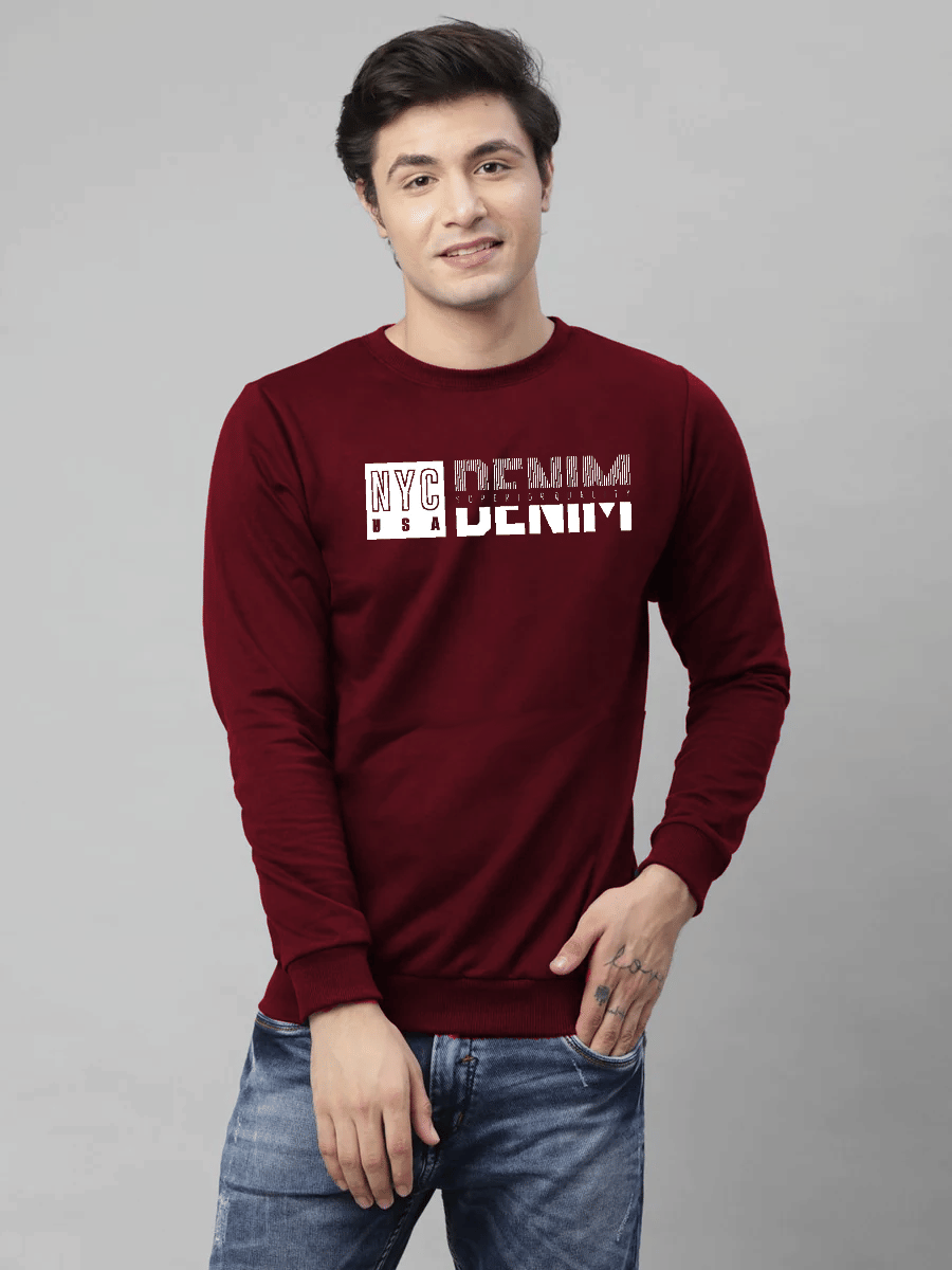 Reya Cotton Blend Round Neck Men's Sweatshirt - Maroon ( Pack of 1 ) Reya Cotton Blend Round Neck Men's Sweatshirt - Maroon ( Pack of 1 )