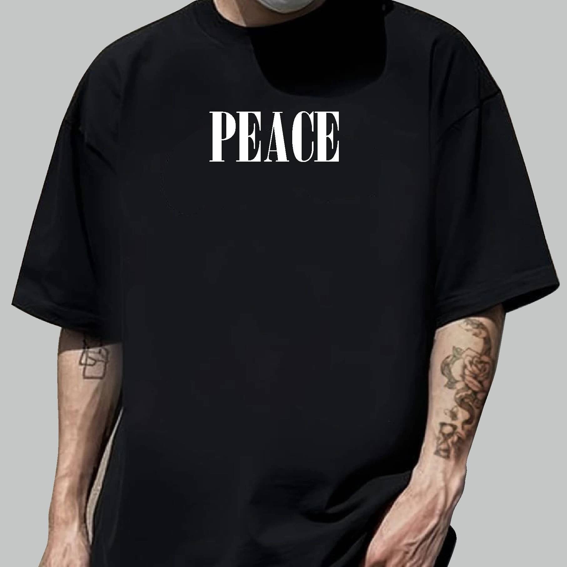     			SMOSH Men Cotton Blend Oversized Fit Printed T-Shirt ( Black )