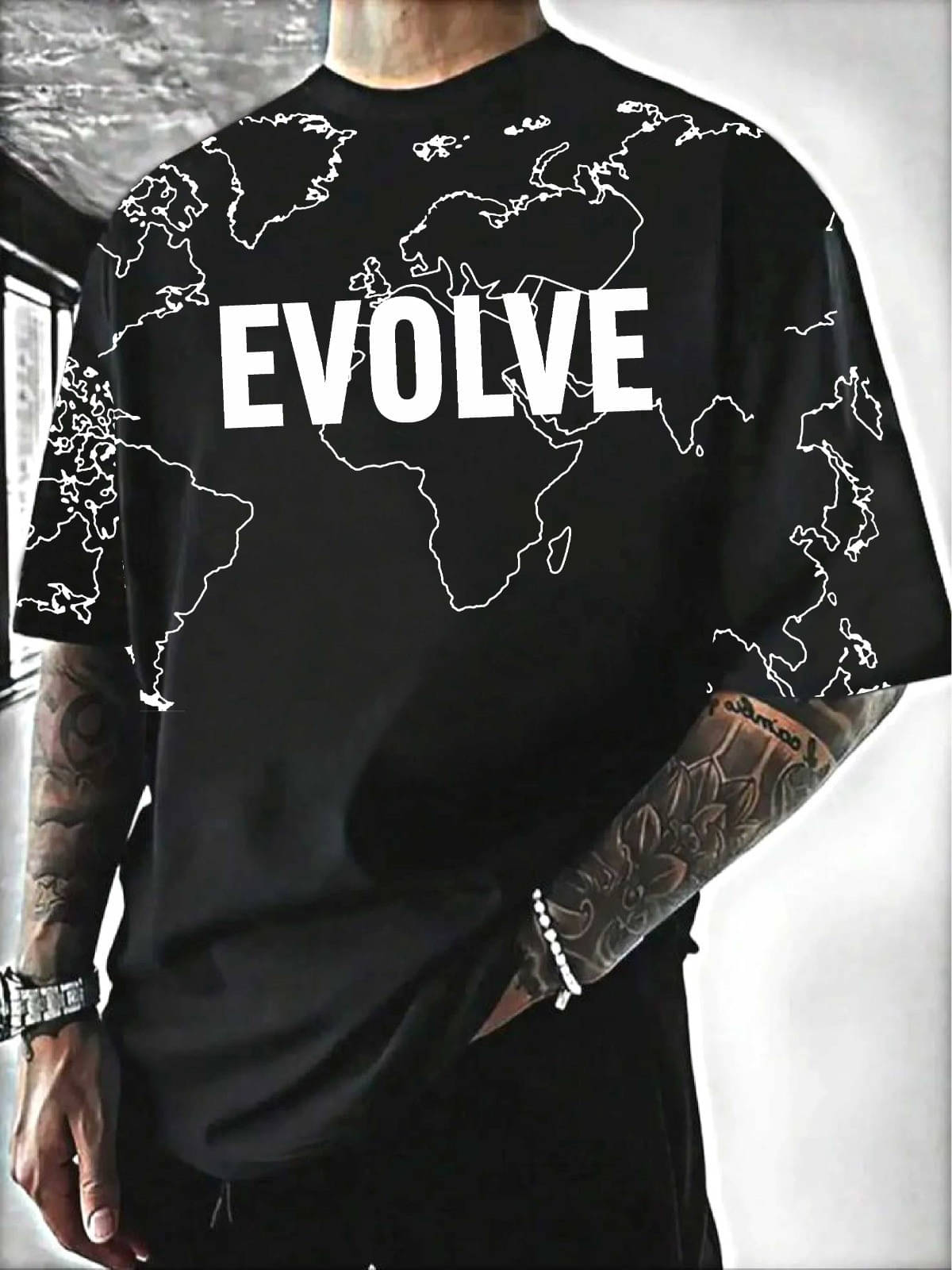 SMOSH Men Cotton Blend Oversized Fit Printed T-Shirt ( Black 1 ) SMOSH Men Cotton Blend Oversized Fit Printed T-Shirt ( Black 1 )