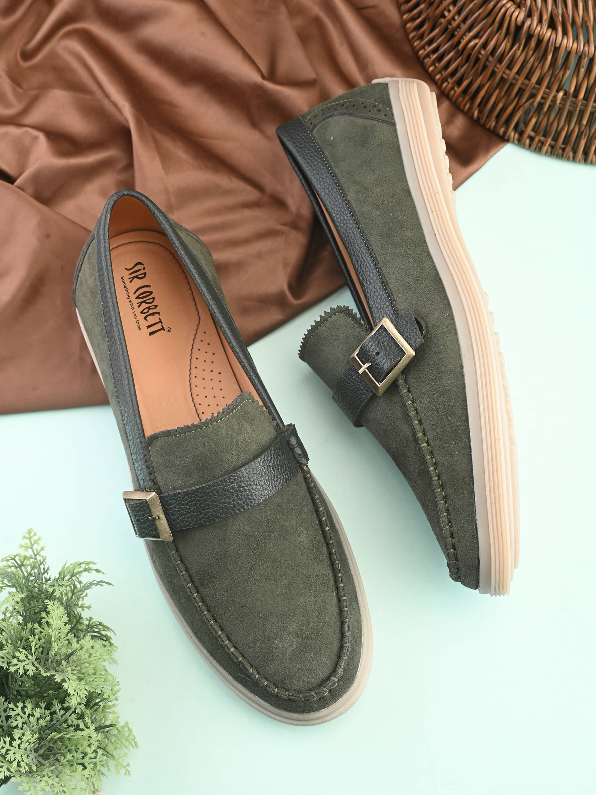     			Sir Corbett Olive Men's Slip on Shoes
