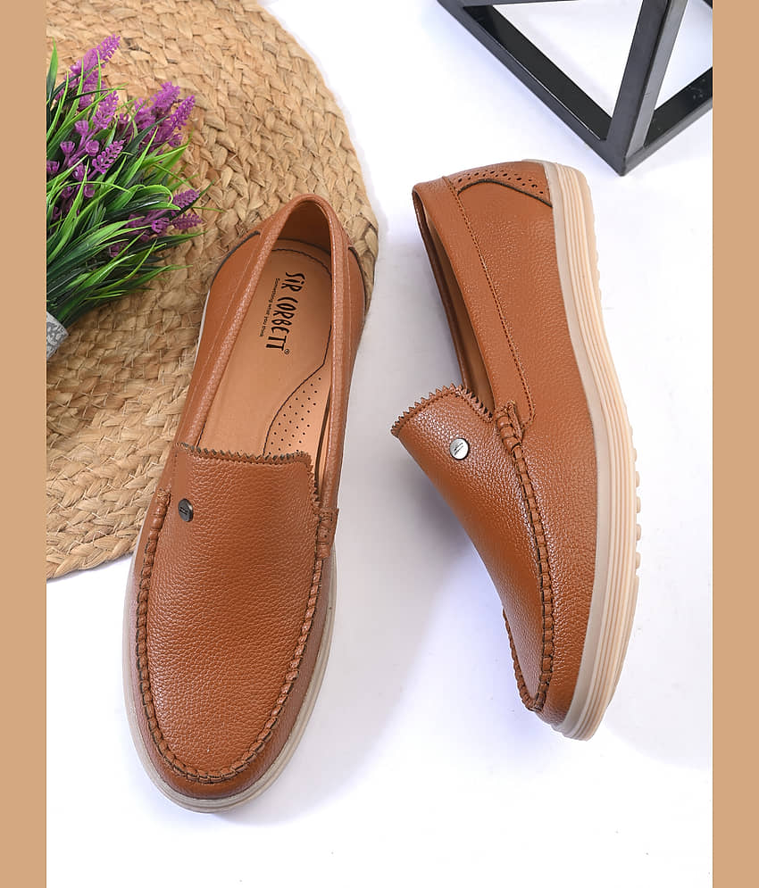 Sir Corbett Tan Men's Slip on Shoes - Formal Shoes | Buy online on ZillyBuy
