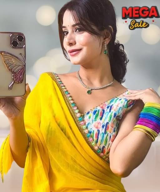 VRAJ TEX Georgette Self Design Mysore Silk Sarees With Unstitched Blouse Piece ( Yellow ) VRAJ TEX Georgette Self Design Mysore Silk Sarees With Unstitched Blouse Piece ( Yellow )