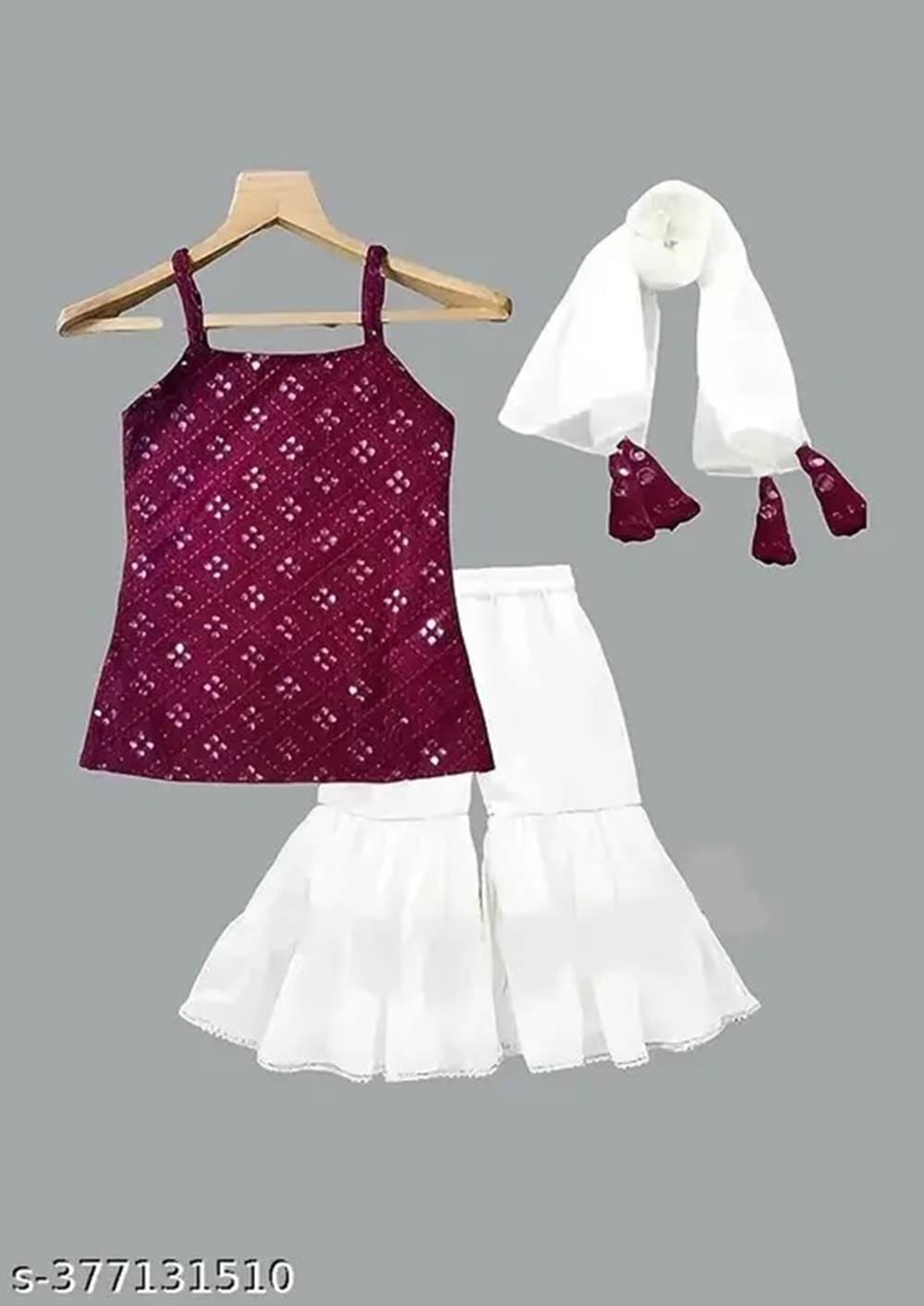 Villata fashion Pack of 1 Girls Georgette Shirt & Palazzo ( Wine ) Villata fashion Pack of 1 Girls Georgette Shirt & Palazzo ( Wine )