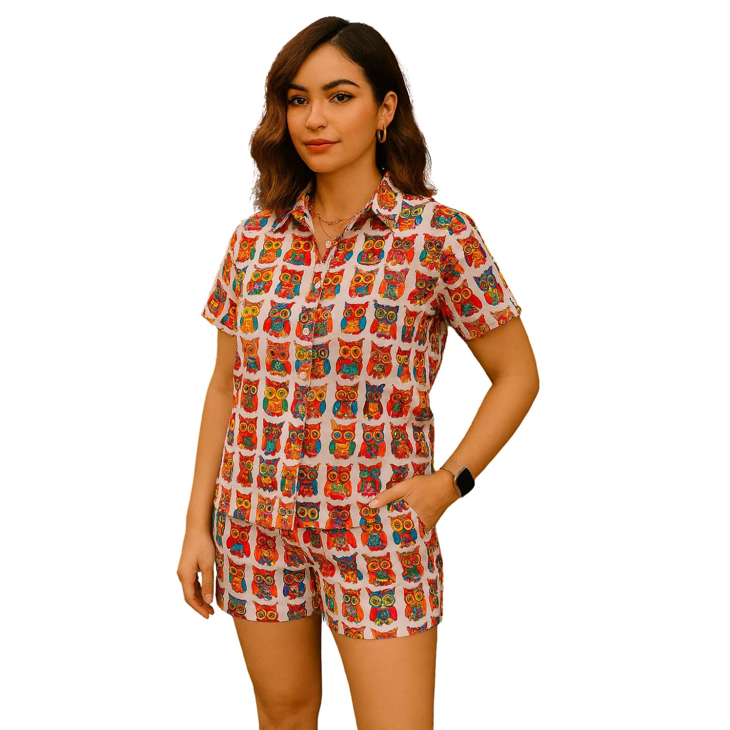     			maddock corp Women Printed Shirt With Shorts Co-Ord Set ( Multicolor )