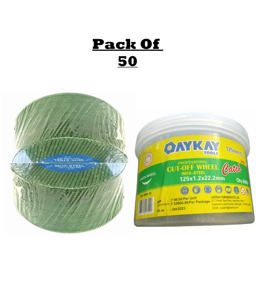 5 inch 125x1.2x22.2mm Metal Cutting Wheel (PACK OF 50) OAYKAY TOOLS 5 inch 125x1.2x22.2mm Metal Cutting Wheel (PACK OF 50) OAYKAY TOOLS
