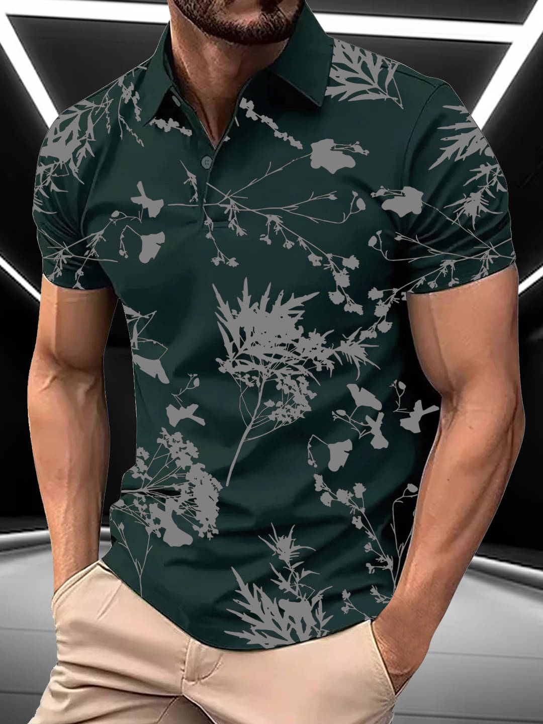 AIN6 Men Cotton Blend Regular Fit Printed Polo T Shirt ( Dark Green ) AIN6 Men Cotton Blend Regular Fit Printed Polo T Shirt ( Dark Green )