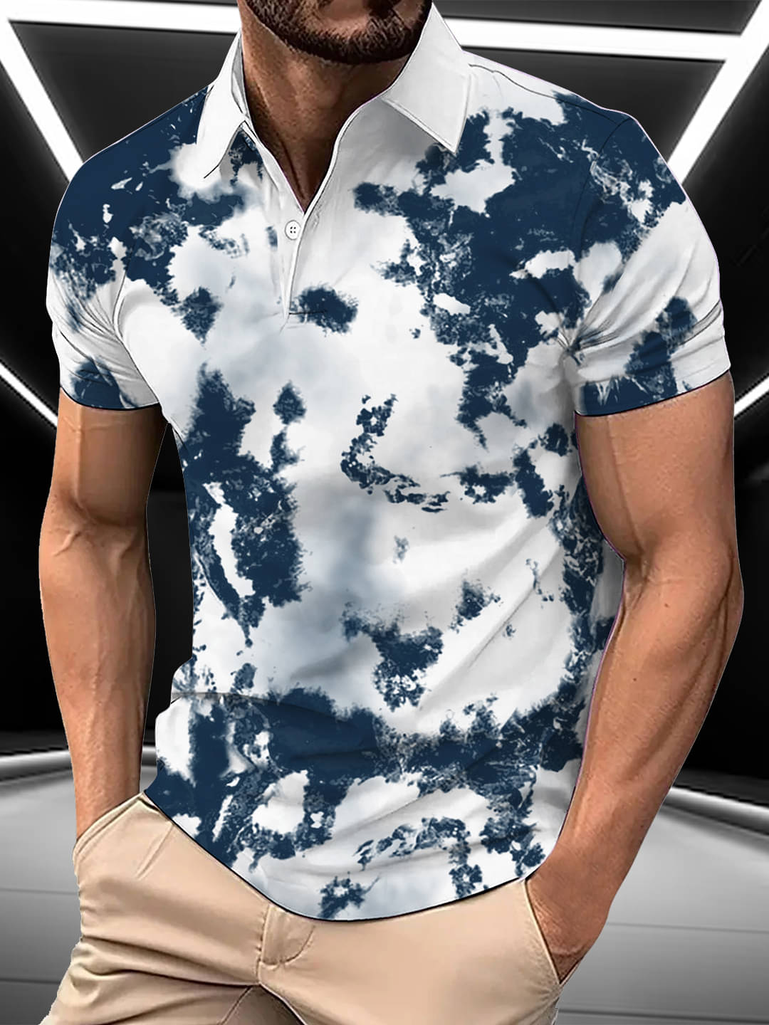 AIN6 Men Cotton Blend Regular Fit Printed Polo T Shirt ( White ) AIN6 Men Cotton Blend Regular Fit Printed Polo T Shirt ( White )