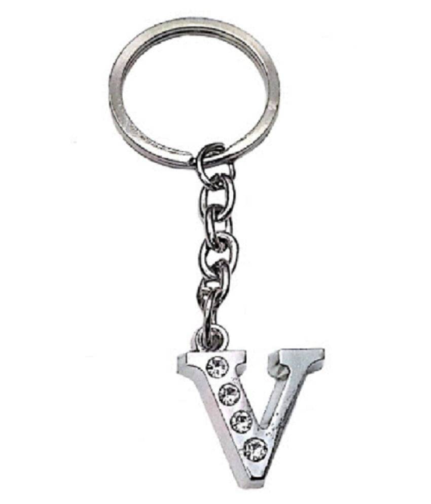     			Americ Style Silver Men's Alphabet Keychain ( Pack of 1 )
