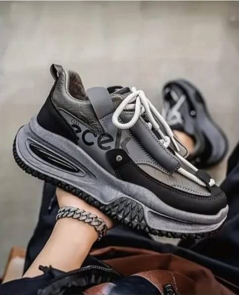     			Bolinzer Dark Grey Men's High Tops Shoes