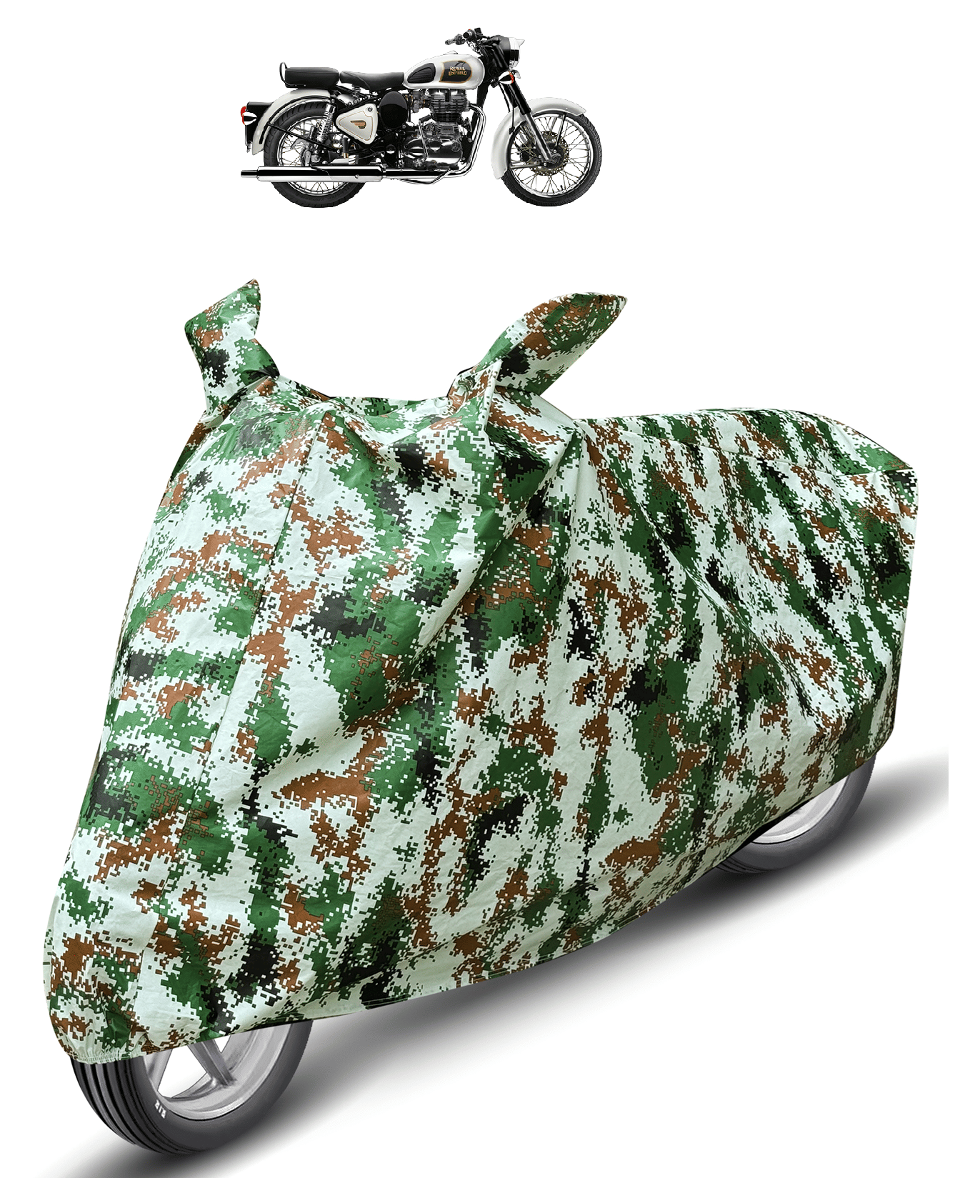 Caronix Bike Body Cover for Royal Enfield Classic 350 ( Pack of 1 ) , Olive Caronix Bike Body Cover for Royal Enfield Classic 350 ( Pack of 1 ) , Olive