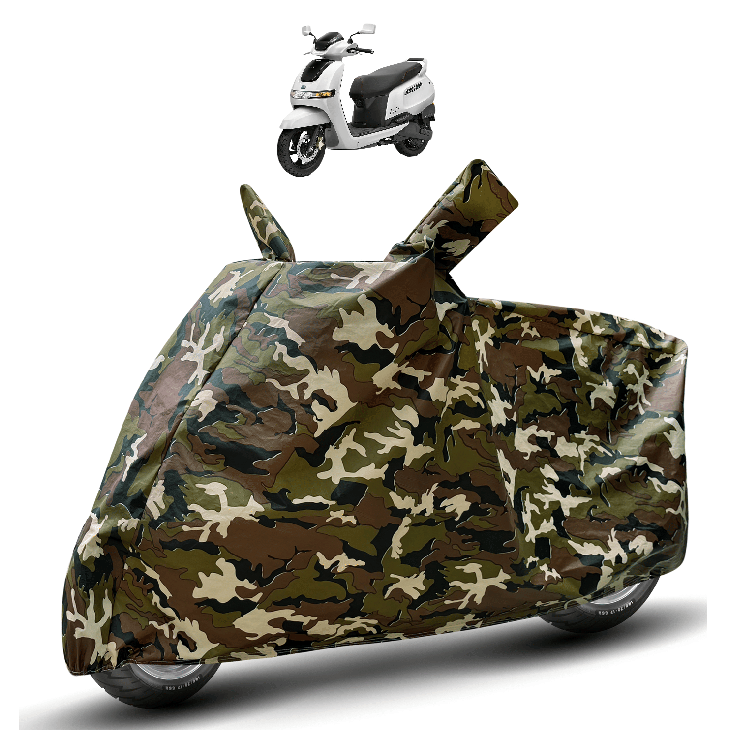     			Caronix Bike Body Cover for TVS iQube Electric ( Pack of 1 ) , Camouflage