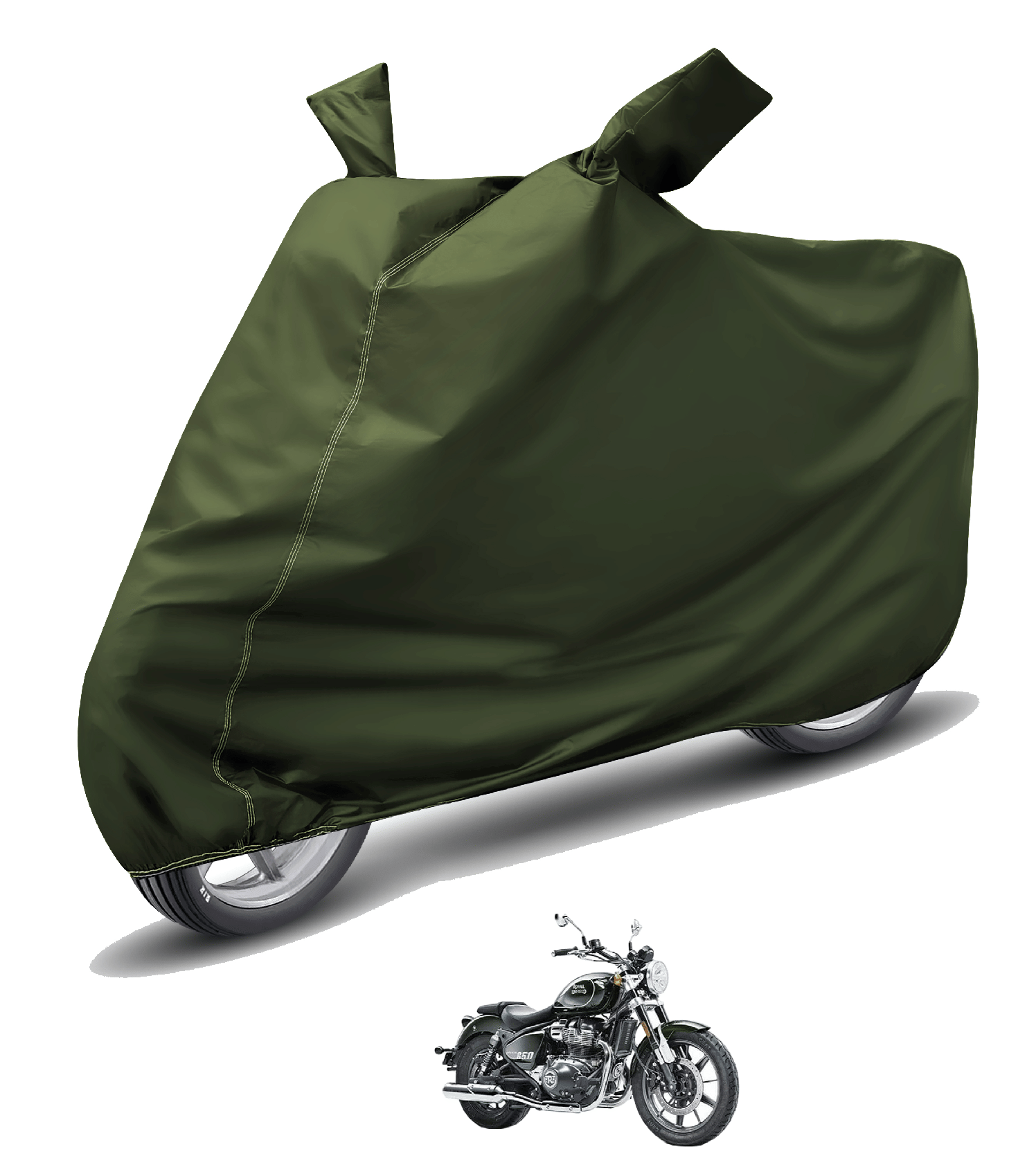 Caronix Bike Body Cover for Royal Enfield All Bike Models ( Pack of 1 ) , Green Caronix Bike Body Cover for Royal Enfield All Bike Models ( Pack of 1 ) , Green