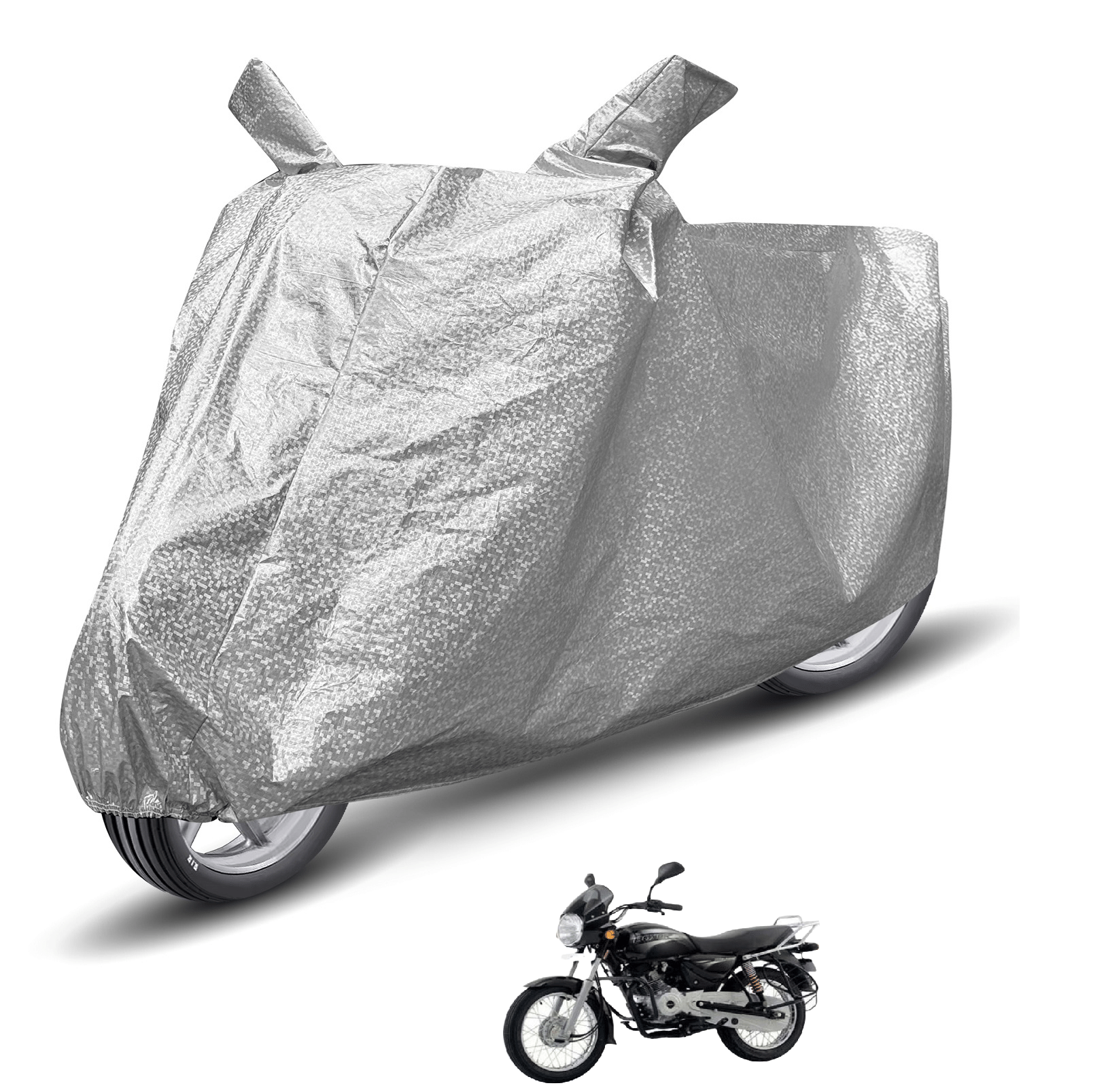 Caronix Bike Body Cover for Bajaj Boxer ( Pack of 1 ) , Silver Caronix Bike Body Cover for Bajaj Boxer ( Pack of 1 ) , Silver