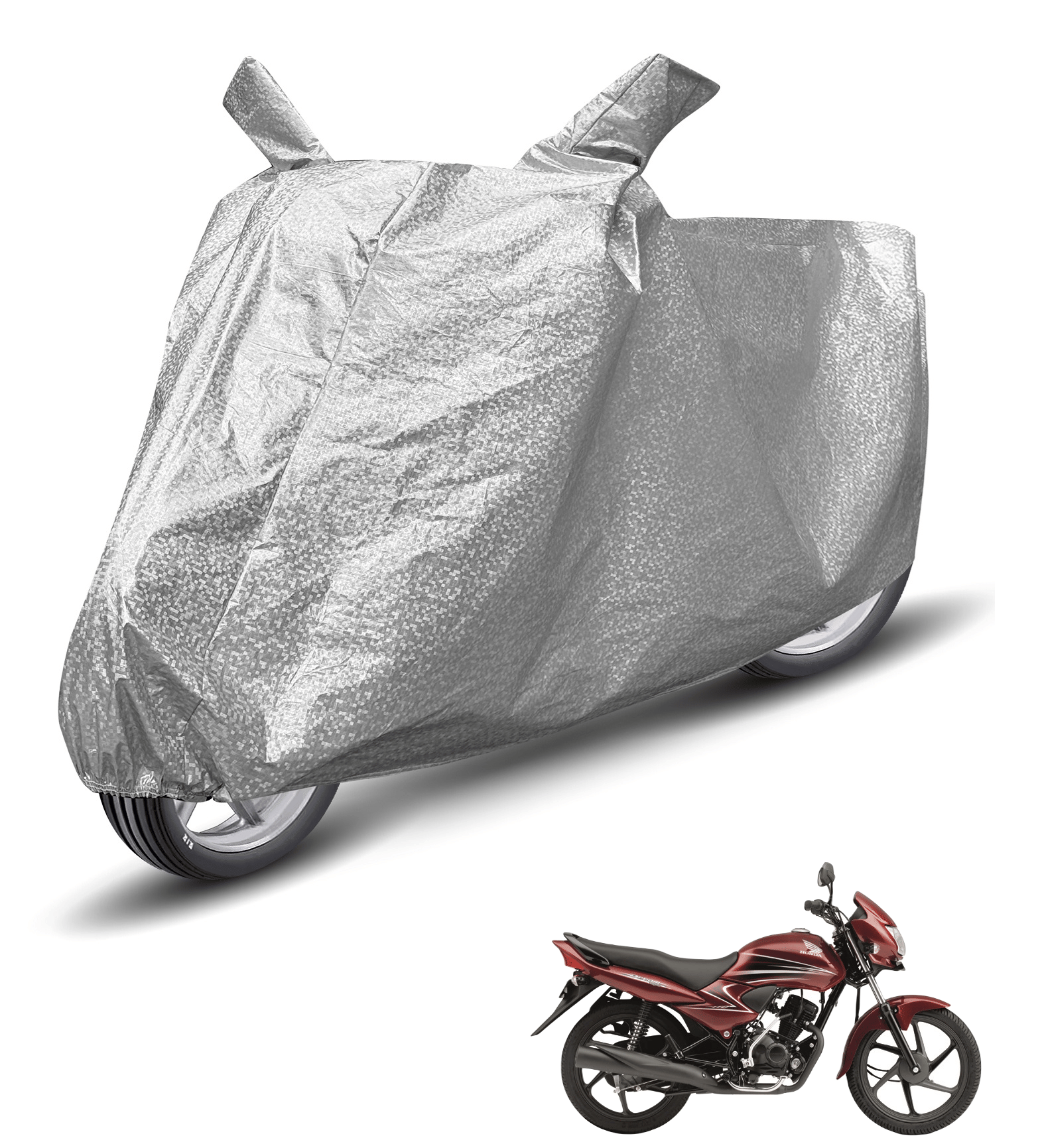 Caronix Bike Body Cover for Honda Dream Yuga ( Pack of 1 ) , Silver Caronix Bike Body Cover for Honda Dream Yuga ( Pack of 1 ) , Silver