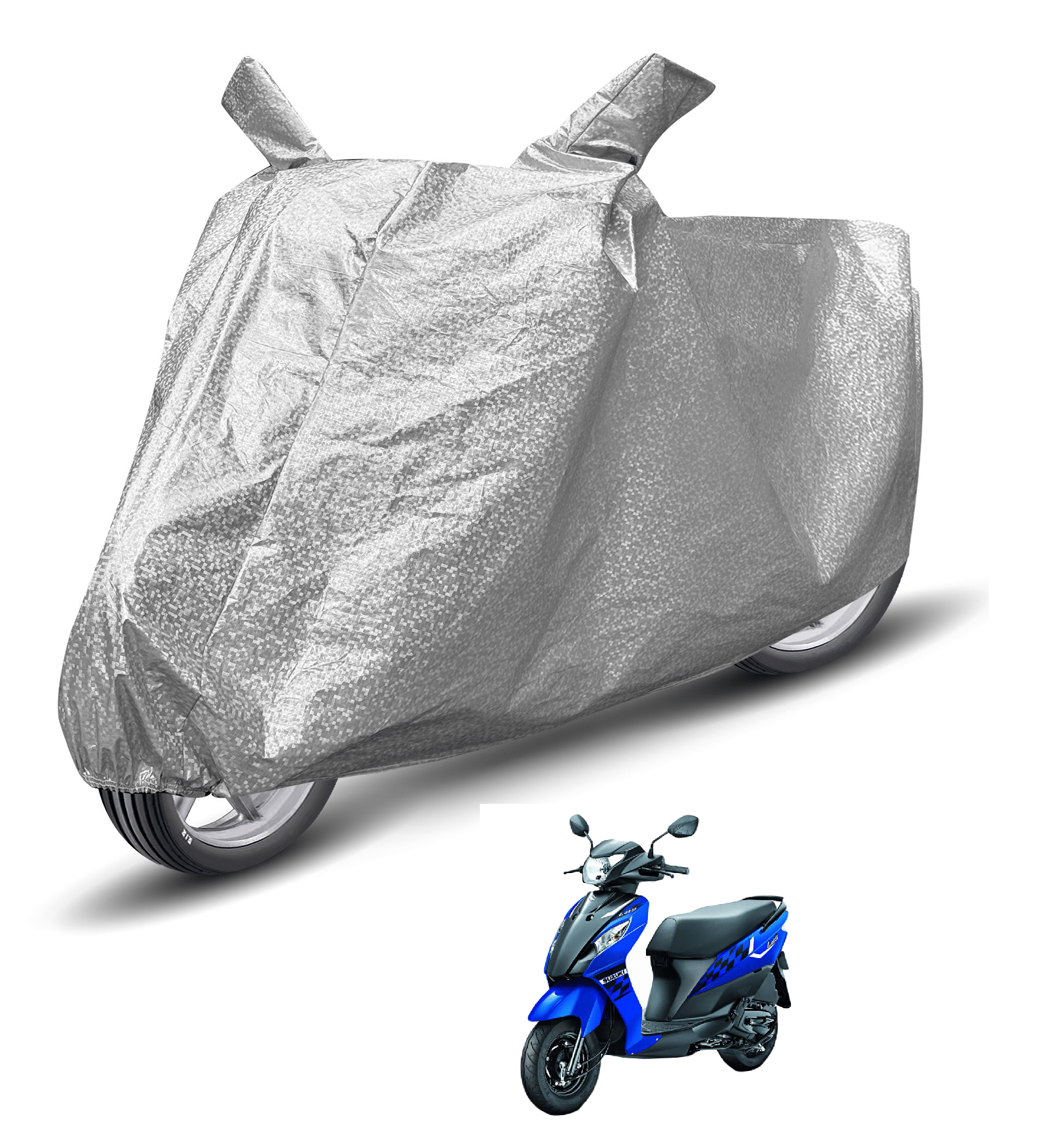     			Caronix Bike Body Cover for Suzuki Lets ( Pack of 1 ) , Silver