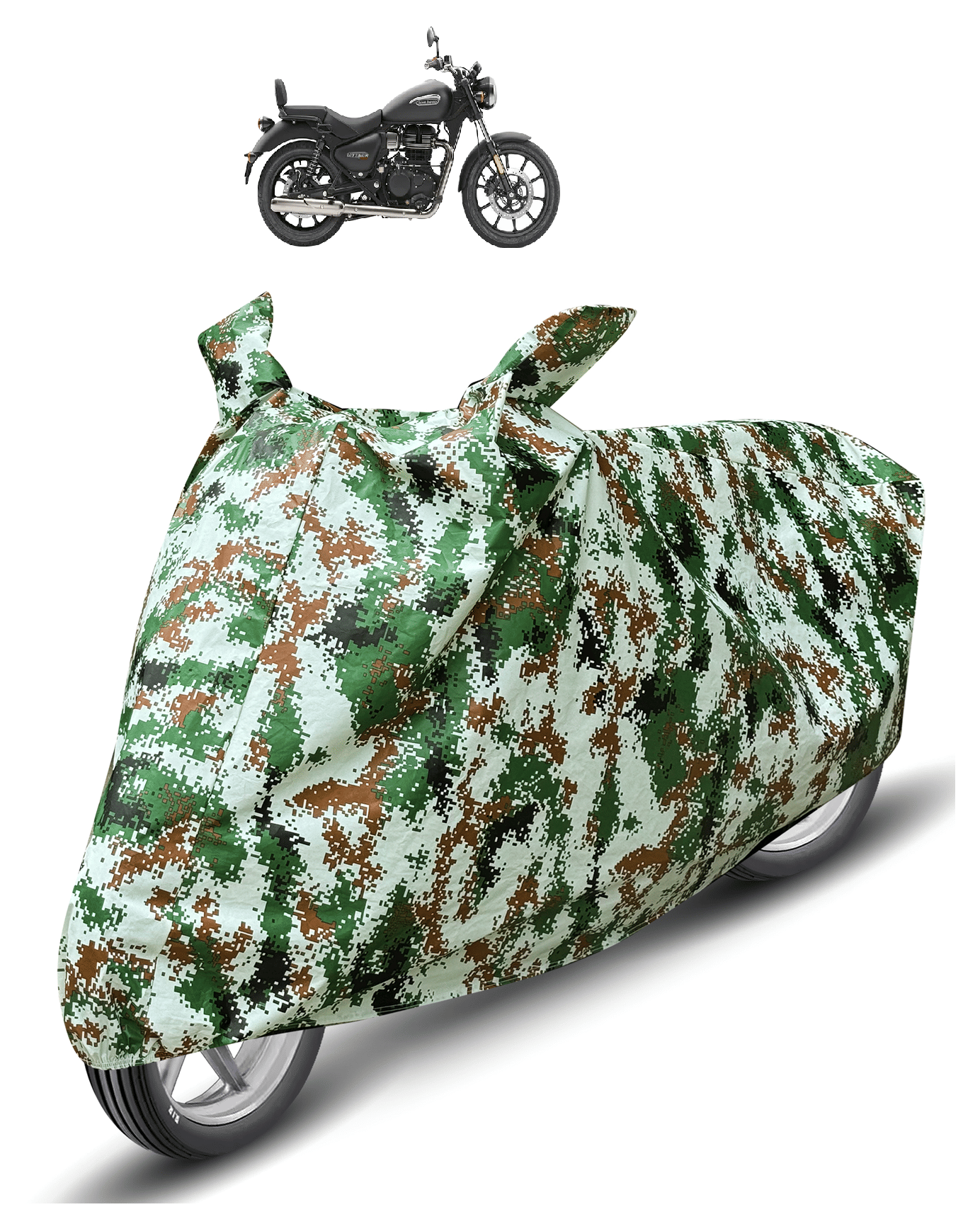     			Caronix Bike Body Cover for Royal Enfield Meteor 350 ( Pack of 1 ) , Olive
