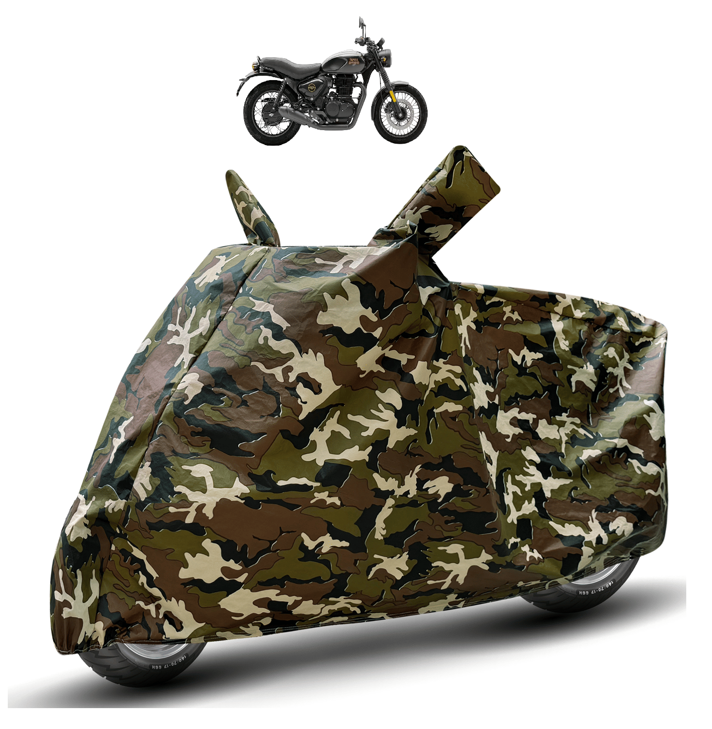     			Caronix Bike Body Cover for Royal Enfield Hunter 350 ( Pack of 1 ) , Camouflage