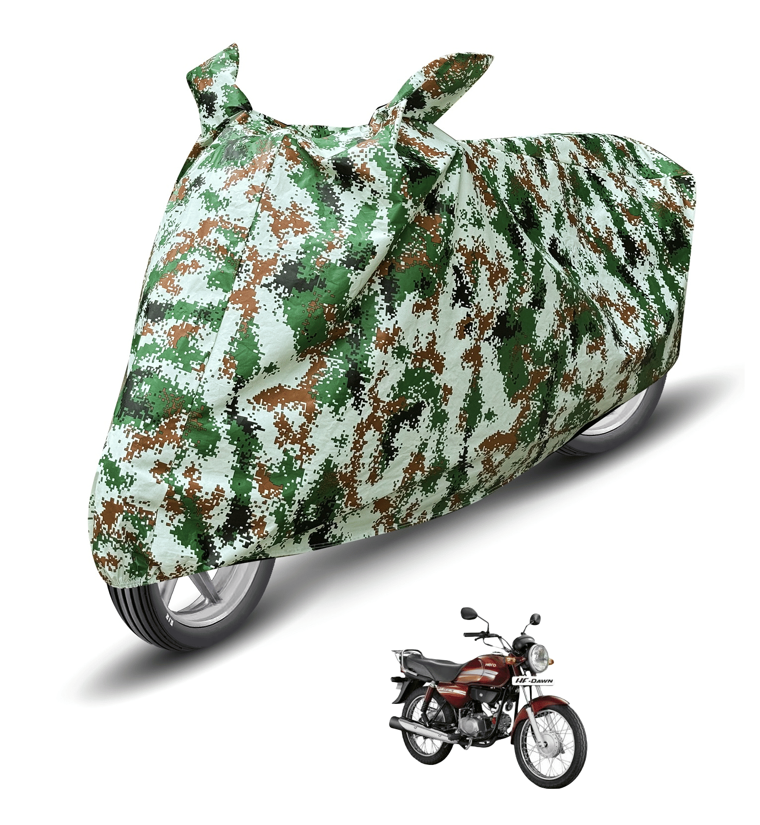 Caronix Bike Body Cover for Hero Hf Dawn ( Pack of 1 ) , Olive Caronix Bike Body Cover for Hero Hf Dawn ( Pack of 1 ) , Olive