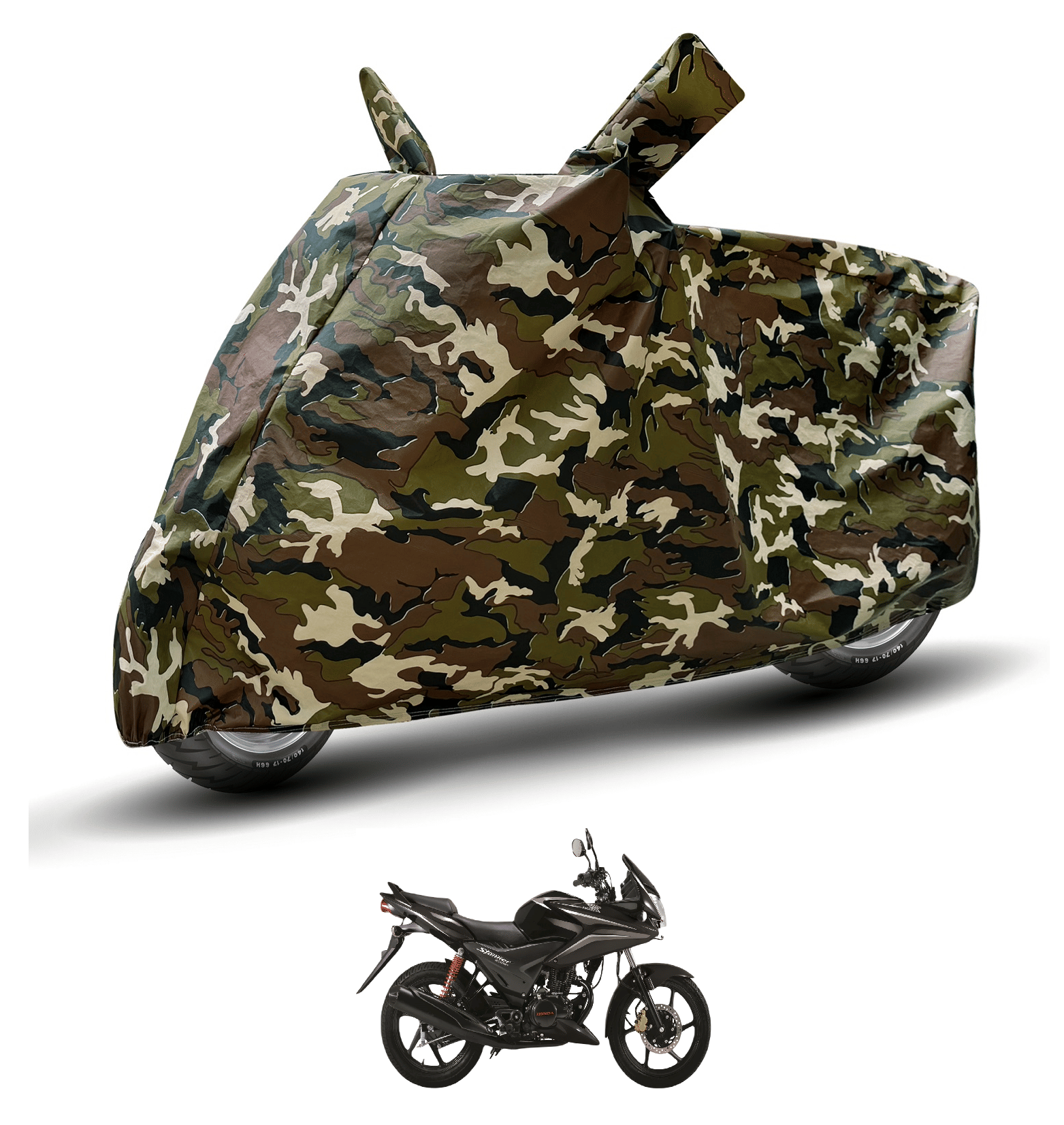     			Caronix Bike Body Cover for Honda Cbf Stunner ( Pack of 1 ) , Camouflage