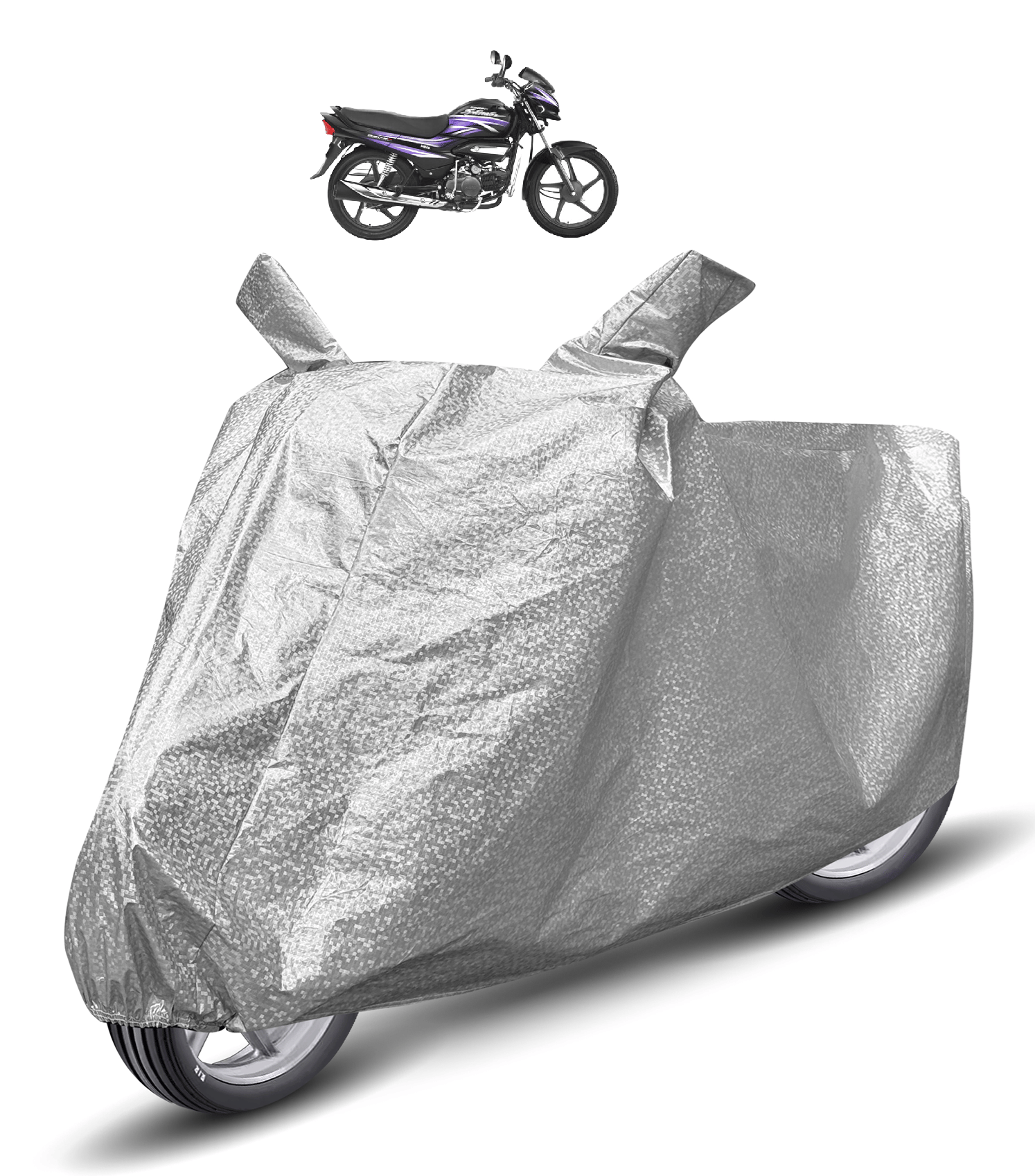     			Caronix Bike Body Cover for Hero Super Splendor ( Pack of 1 ) , Silver