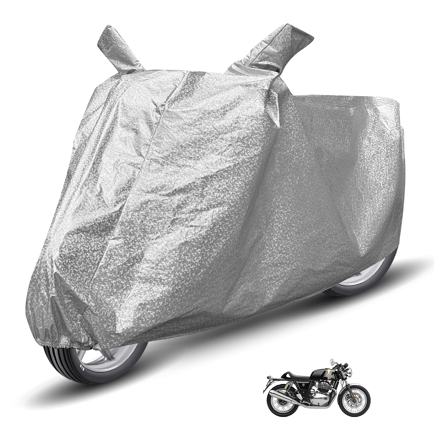 Caronix Bike Body Cover for Royal Enfield Continental Gt 650 ( Pack of 1 ) , Silver     			Caronix Bike Body Cover for Royal Enfield Continental Gt 650 ( Pack of 1 ) , Silver