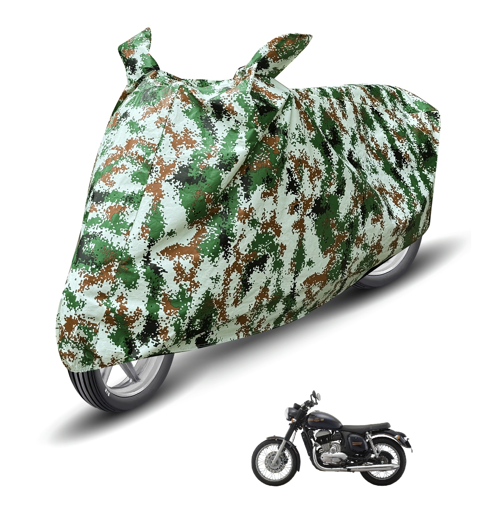 Caronix Bike Body Cover for Jawa Jawa Forty Two ( Pack of 1 ) , Olive Caronix Bike Body Cover for Jawa Jawa Forty Two ( Pack of 1 ) , Olive