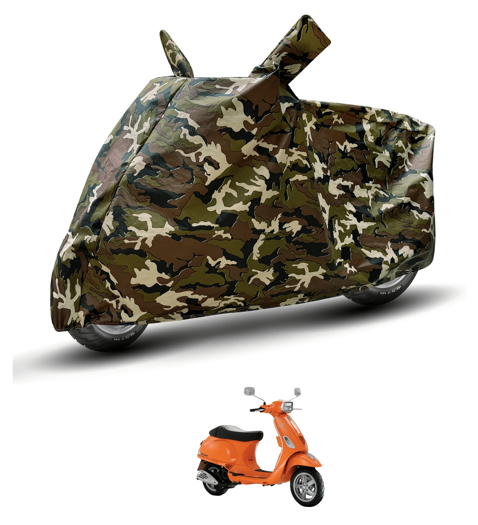     			Caronix Bike Body Cover for Vespa All Bike Models ( Pack of 1 ) , Camouflage