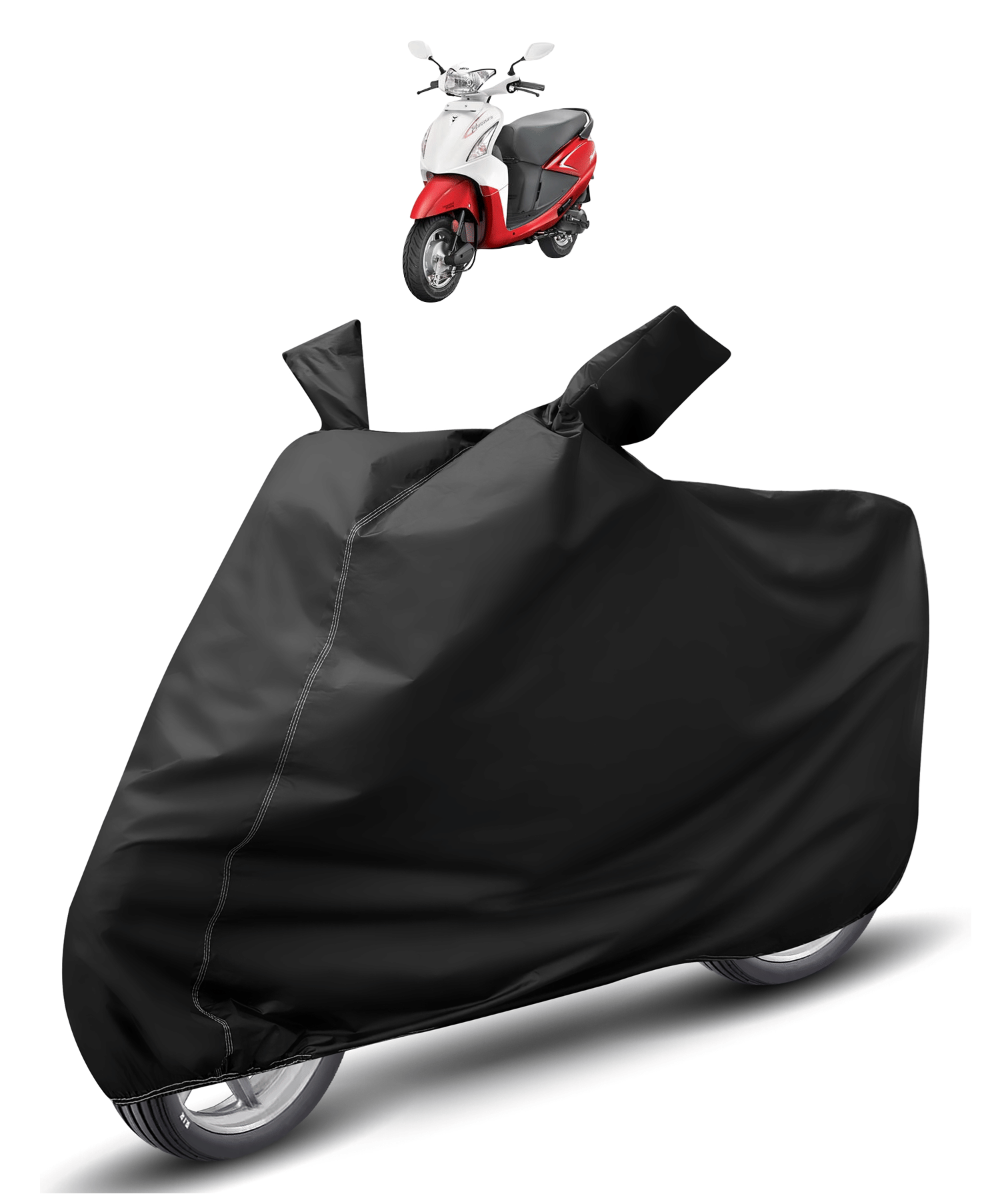 Caronix Bike Body Cover for Hero Pleasure ( Pack of 1 ) , Black Caronix Bike Body Cover for Hero Pleasure ( Pack of 1 ) , Black