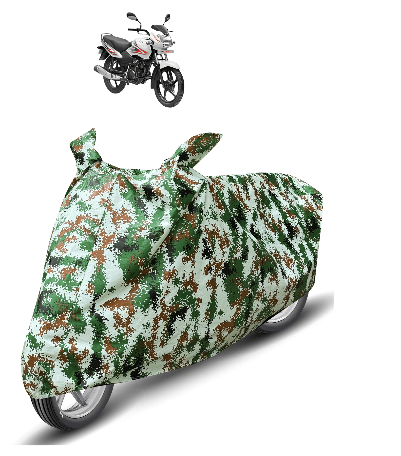     			Caronix Bike Body Cover for TVS Sport ( Pack of 1 ) , Olive