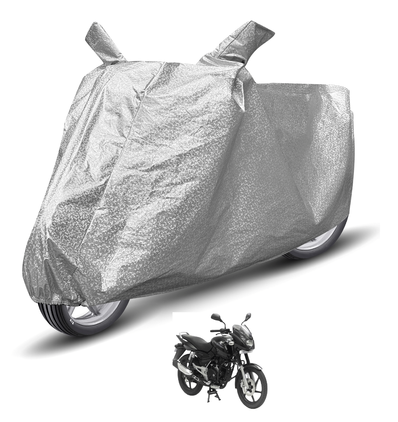     			Caronix Bike Body Cover for Bajaj Pulsar 180 ( Pack of 1 ) , Silver