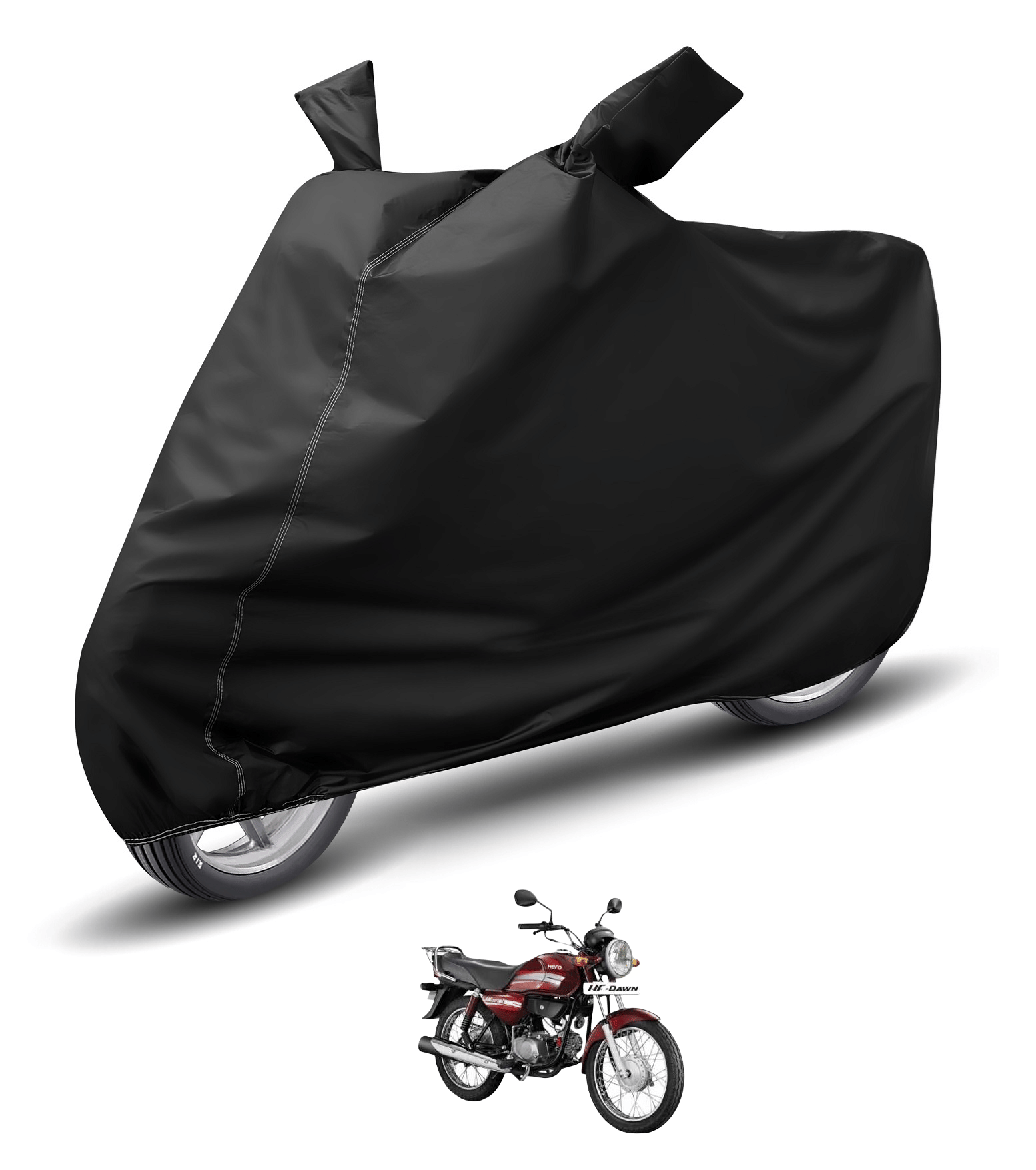 Caronix Bike Body Cover for Hero Hf Dawn ( Pack of 1 ) , Black Caronix Bike Body Cover for Hero Hf Dawn ( Pack of 1 ) , Black