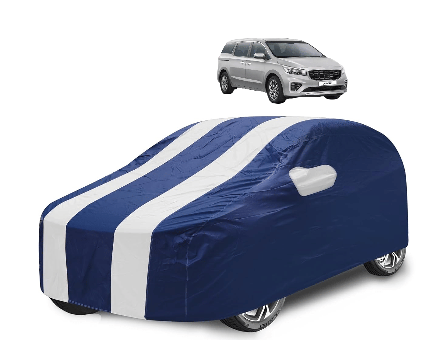     			Caronix Car Body Cover for Kia All Car Models With Mirror Pocket ( Pack of 1 ) , White