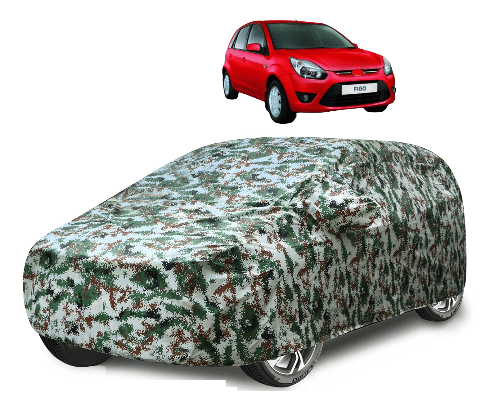 Caronix Car Body Cover for Ford All Car Models With Mirror Pocket ( Pack of 1 ) , Green Caronix Car Body Cover for Ford All Car Models With Mirror Pocket ( Pack of 1 ) , Green