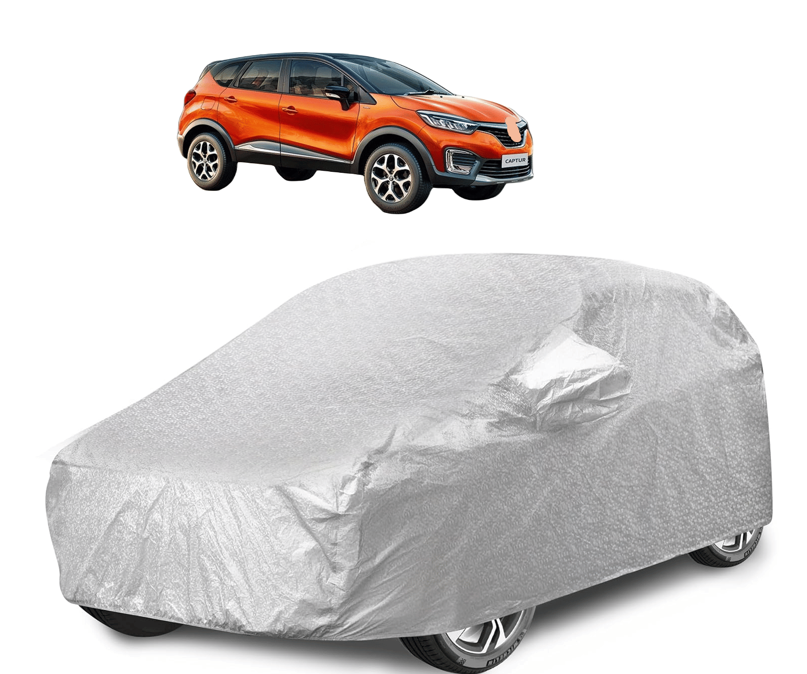 Caronix Car Body Cover for Renault All Car Models With Mirror Pocket ( Pack of 1 ) , Silver Caronix Car Body Cover for Renault All Car Models With Mirror Pocket ( Pack of 1 ) , Silver