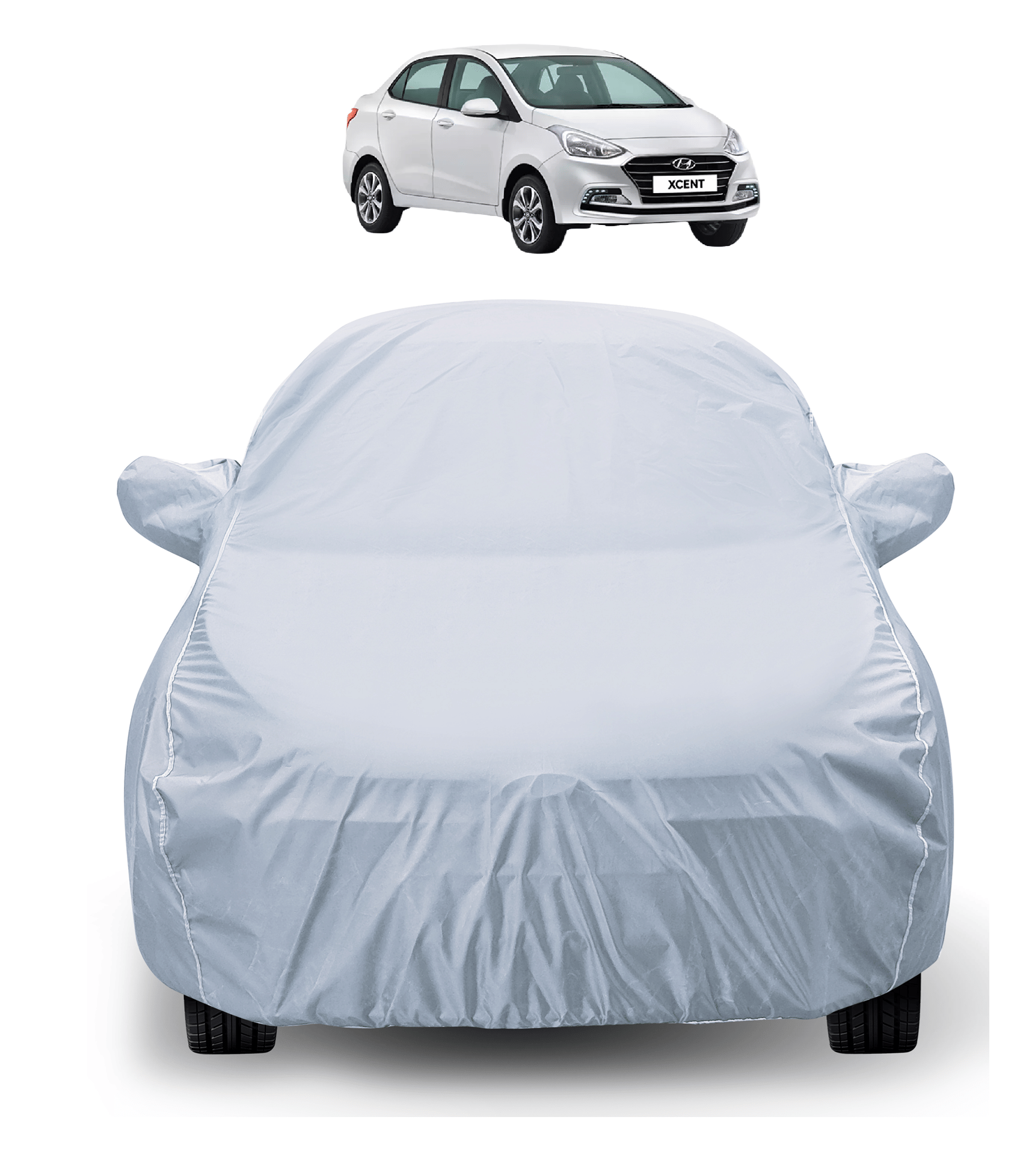     			Caronix Car Body Cover for Hyundai All Car Models With Mirror Pocket ( Pack of 1 ) , Silver