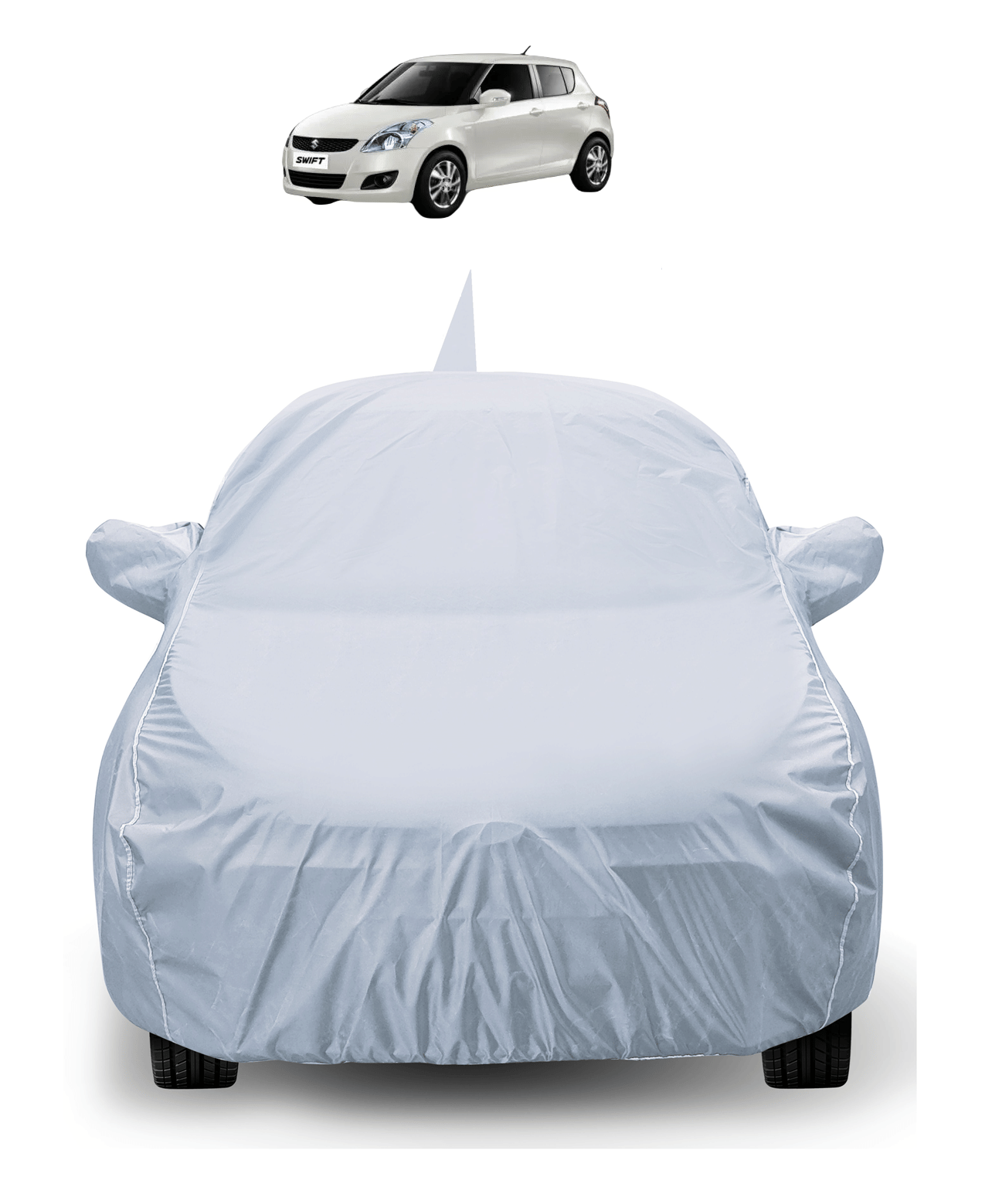     			Caronix Car Body Cover for Maruti Suzuki All Car Models With Mirror Pocket ( Pack of 1 ) , Silver