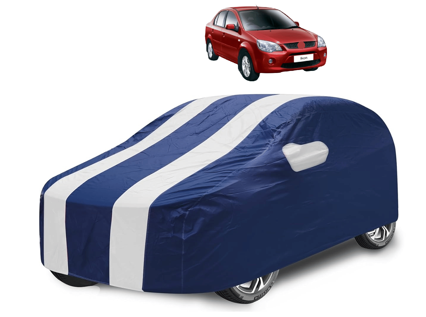     			Caronix Car Body Cover for Ford All Car Models With Mirror Pocket ( Pack of 1 ) , White