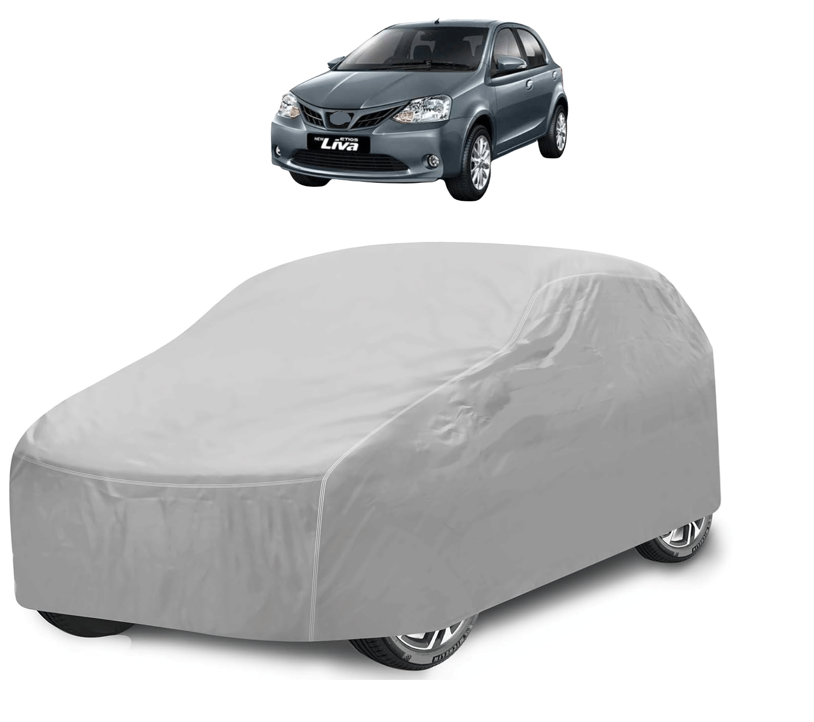 Caronix Car Body Cover for Toyota All Car Models With Mirror Pocket ( Pack of 1 ) , Silver Caronix Car Body Cover for Toyota All Car Models With Mirror Pocket ( Pack of 1 ) , Silver