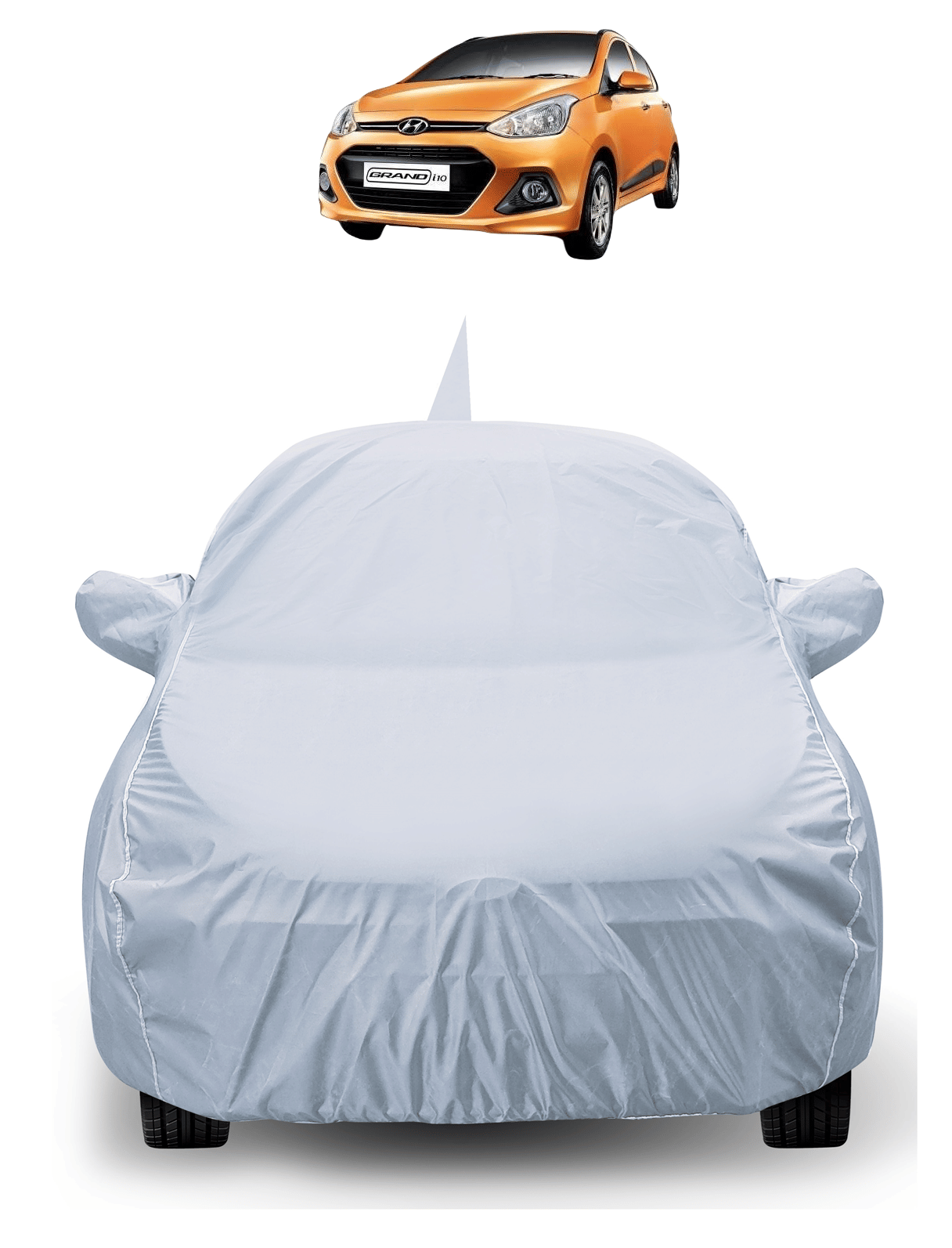     			Caronix Car Body Cover for Hyundai All Car Models With Mirror Pocket ( Pack of 1 ) , Silver