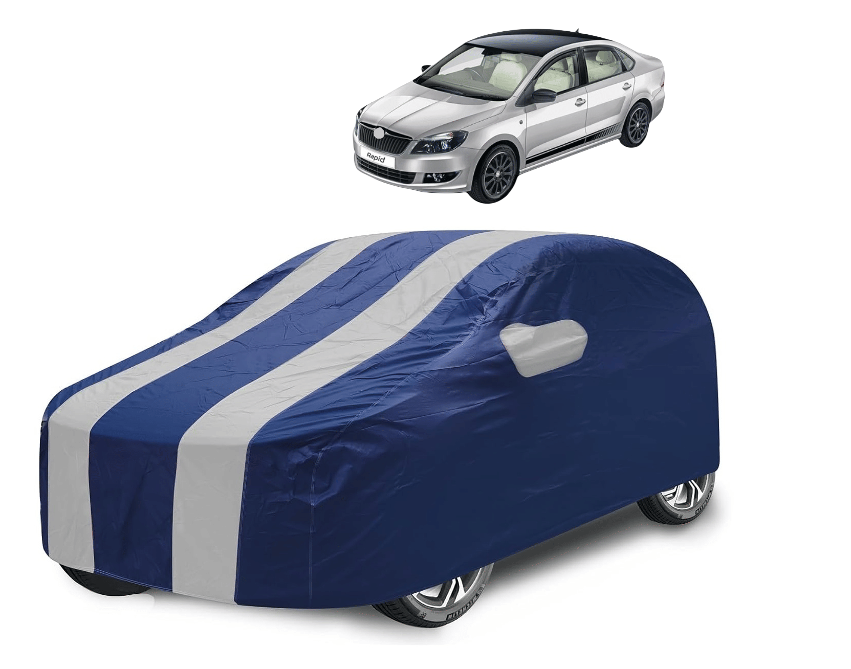 Caronix Car Body Cover for Skoda All Car Models With Mirror Pocket ( Pack of 1 ) , Silver Caronix Car Body Cover for Skoda All Car Models With Mirror Pocket ( Pack of 1 ) , Silver