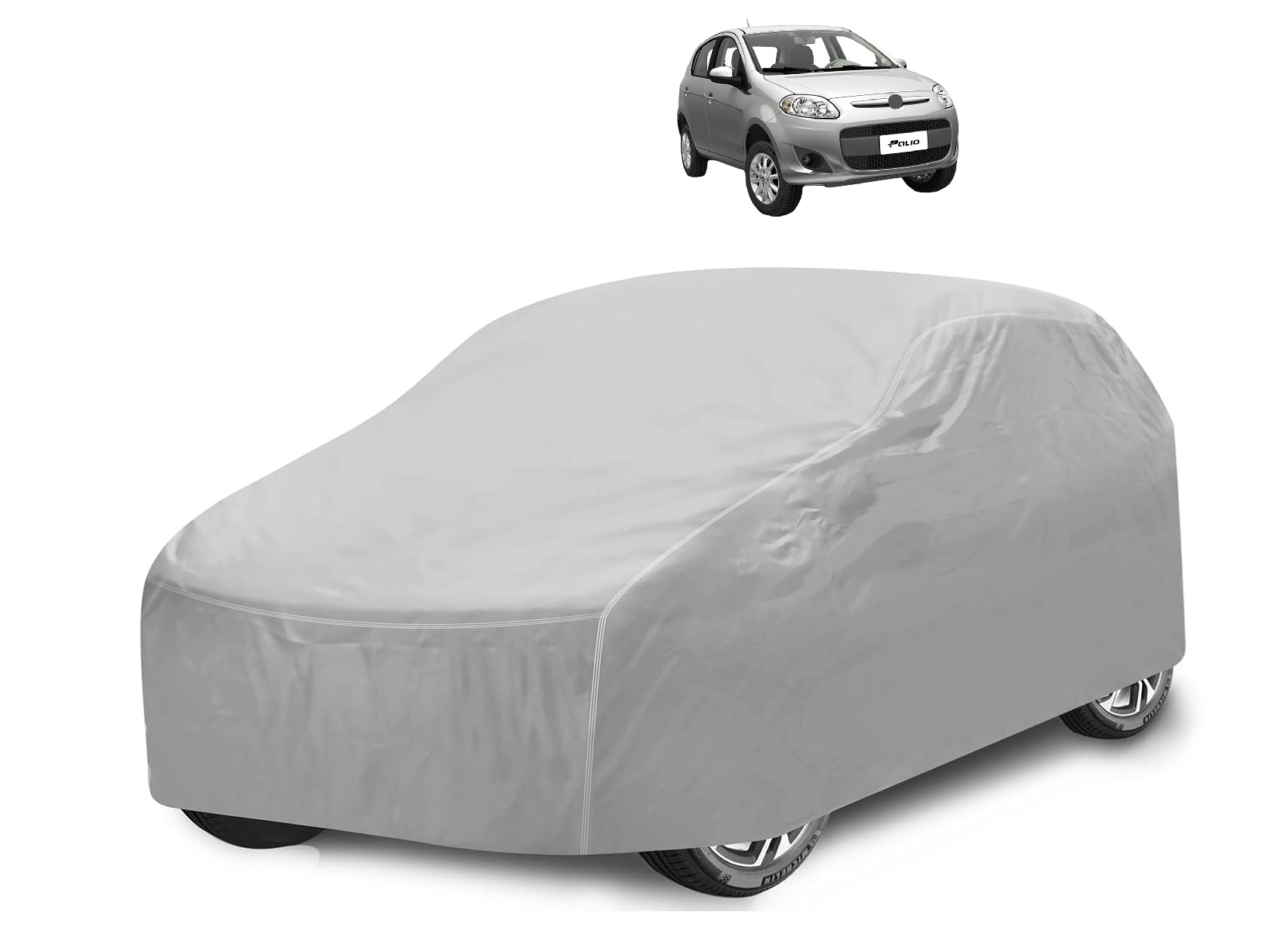 Caronix Car Body Cover for Fiat All Car Models With Mirror Pocket ( Pack of 1 ) , Silver     			Caronix Car Body Cover for Fiat All Car Models With Mirror Pocket ( Pack of 1 ) , Silver