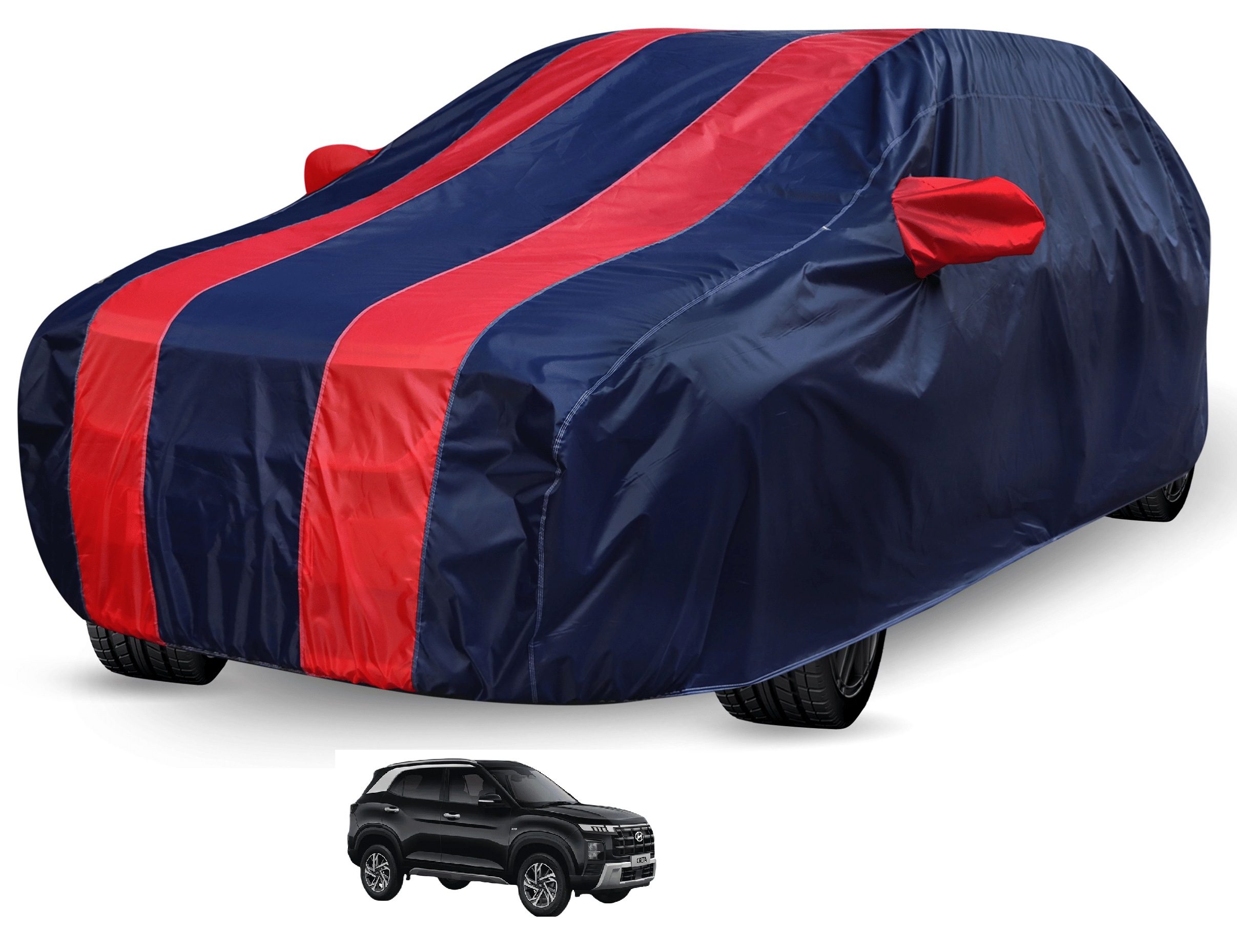     			Caronix Car Body Cover for Hyundai All Car Models With Mirror Pocket ( Pack of 1 ) , Red