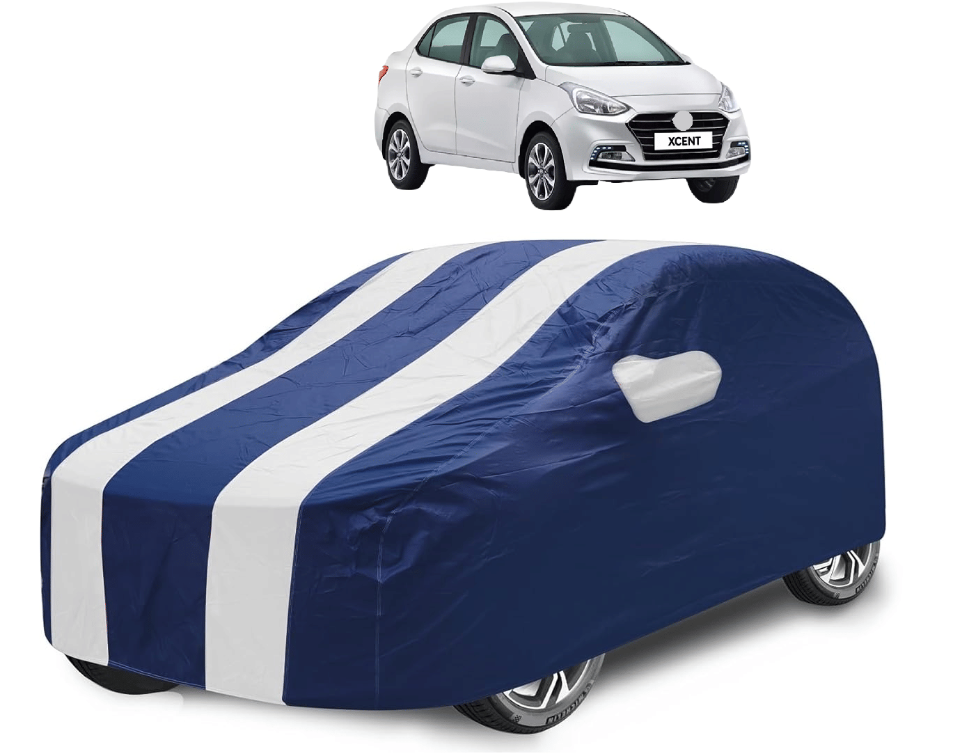     			Caronix Car Body Cover for Hyundai All Car Models With Mirror Pocket ( Pack of 1 ) , White