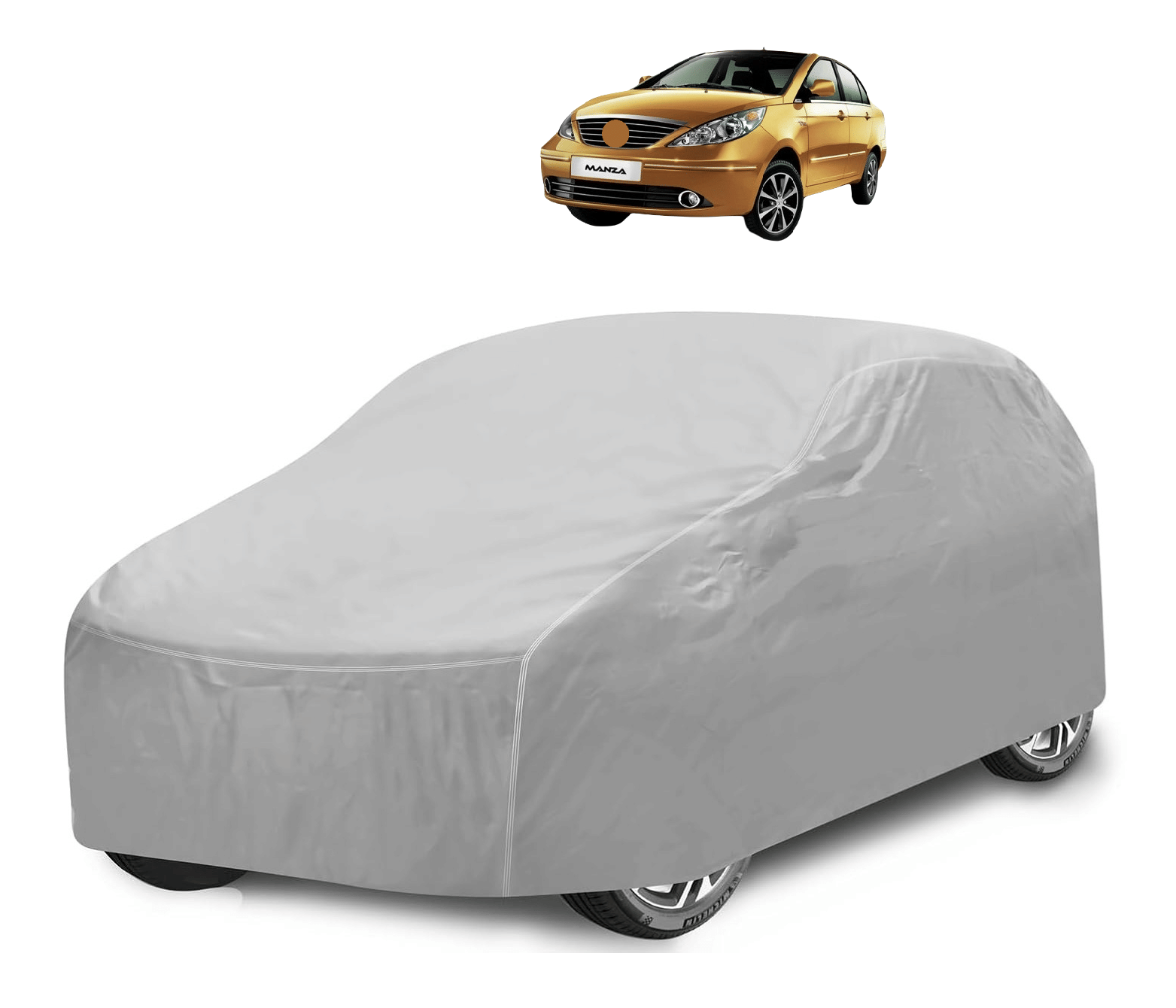     			Caronix Car Body Cover for Tata All Car Models With Mirror Pocket ( Pack of 1 ) , Silver