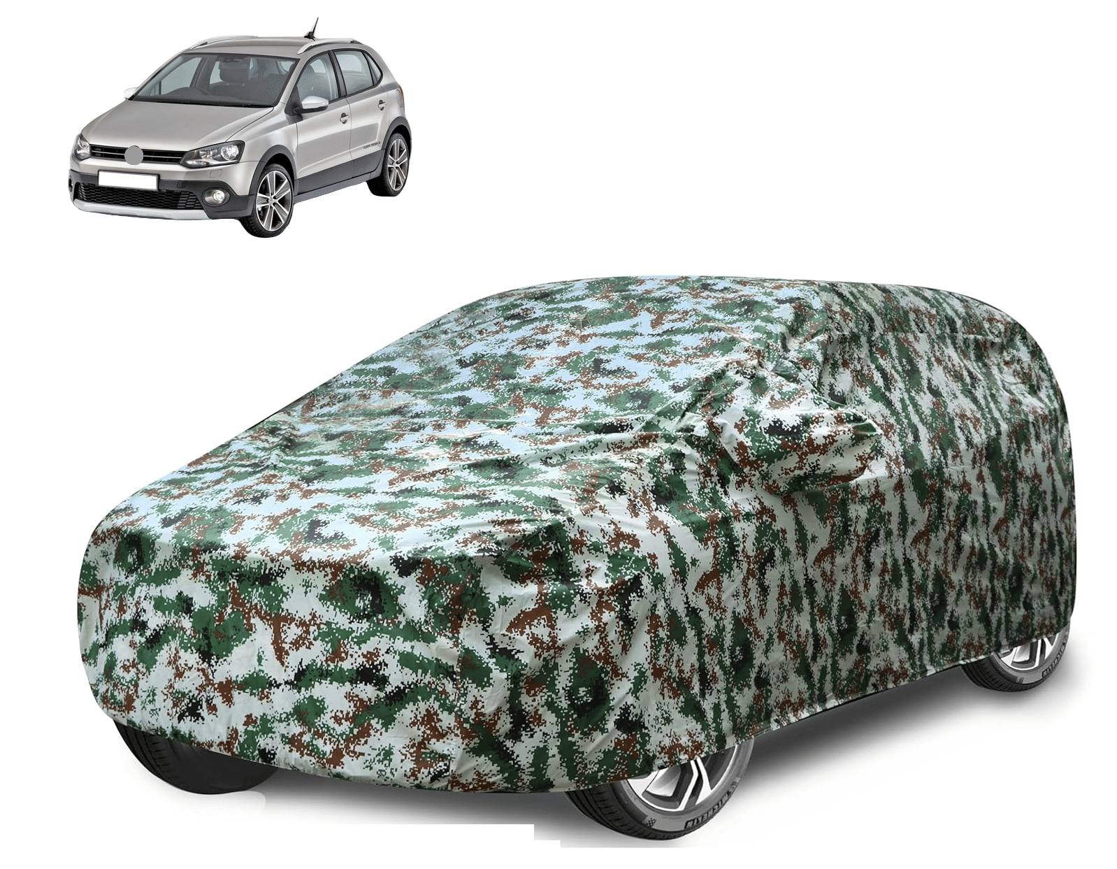     			Caronix Car Body Cover for Volkswagen All Car Models With Mirror Pocket ( Pack of 1 ) , Green