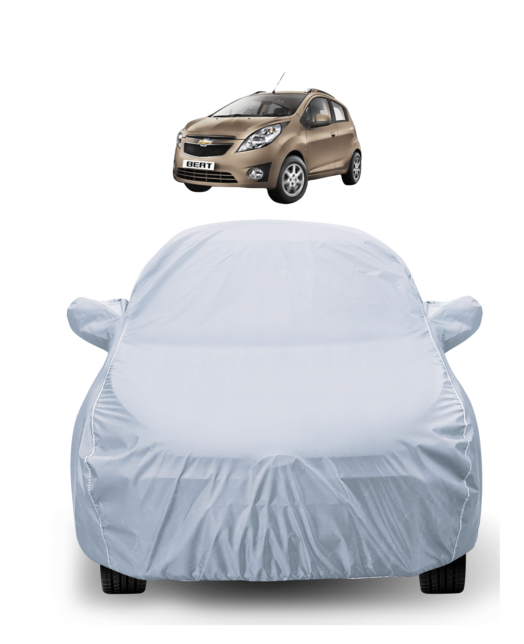     			Caronix Car Body Cover for Chevrolet All Car Models With Mirror Pocket ( Pack of 1 ) , Silver