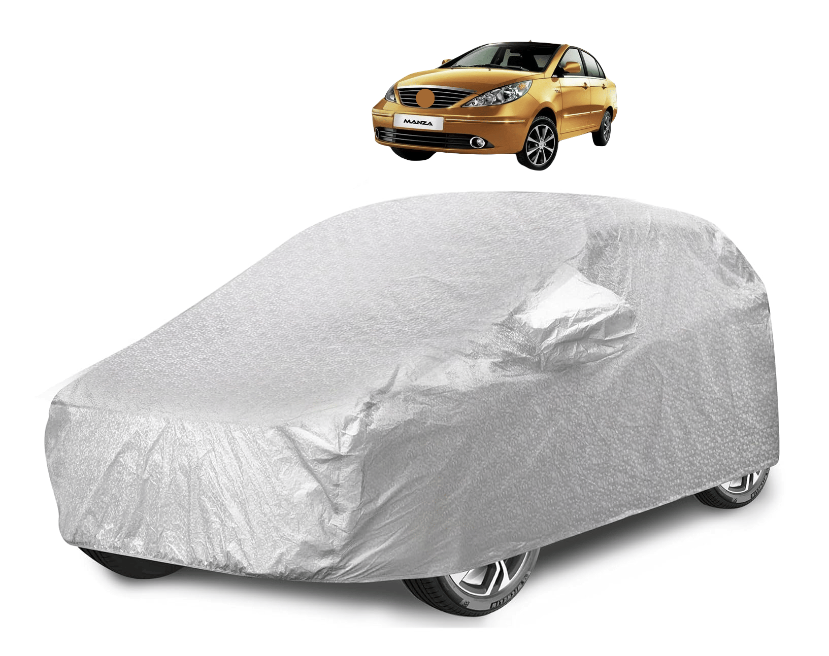     			Caronix Car Body Cover for Tata All Car Models With Mirror Pocket ( Pack of 1 ) , Silver