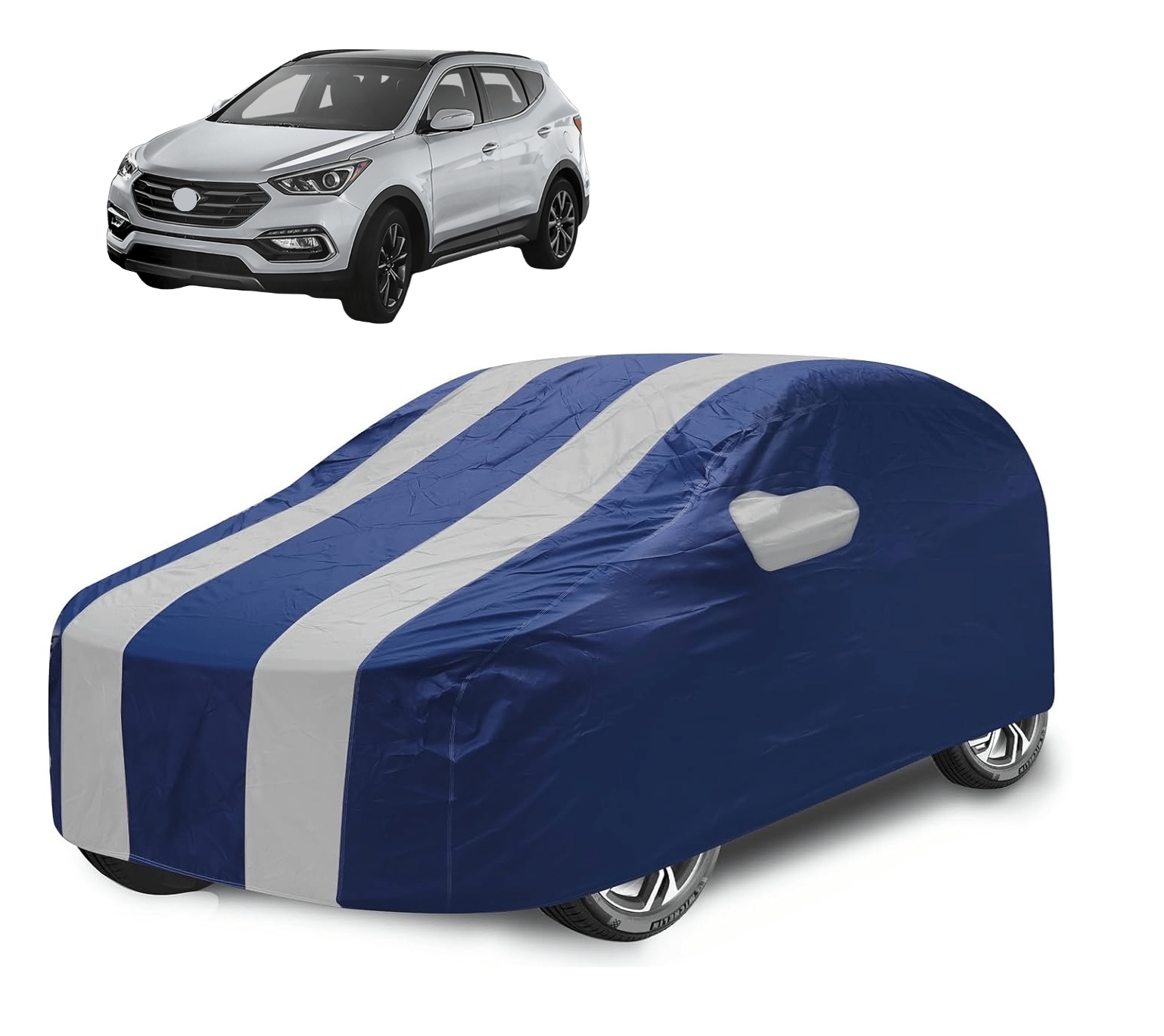     			Caronix Car Body Cover for Hyundai All Car Models With Mirror Pocket ( Pack of 1 ) , Silver
